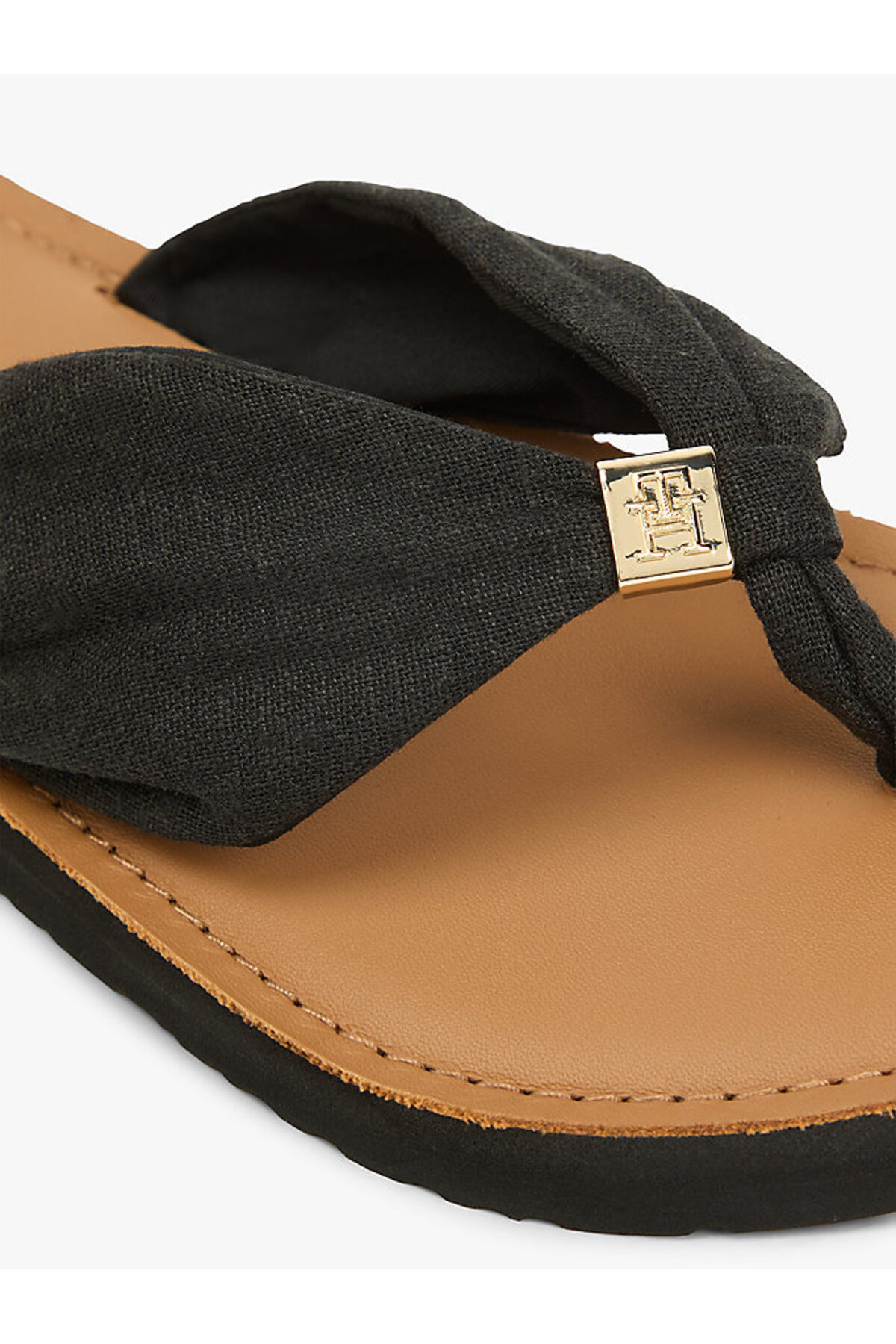 Tommy Hilfiger Kadın TH Footbed Summer Deri Sandalet görsel 6