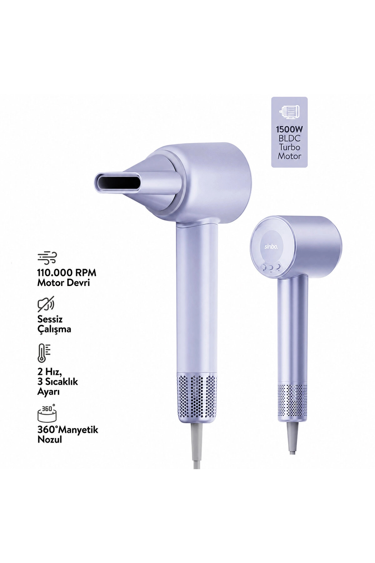 Livenda Sinbo Saç Kurutma ve Şekillendirme Makinesi - Mavi Renk - BLDC Turbo Motor — P13156S3811
