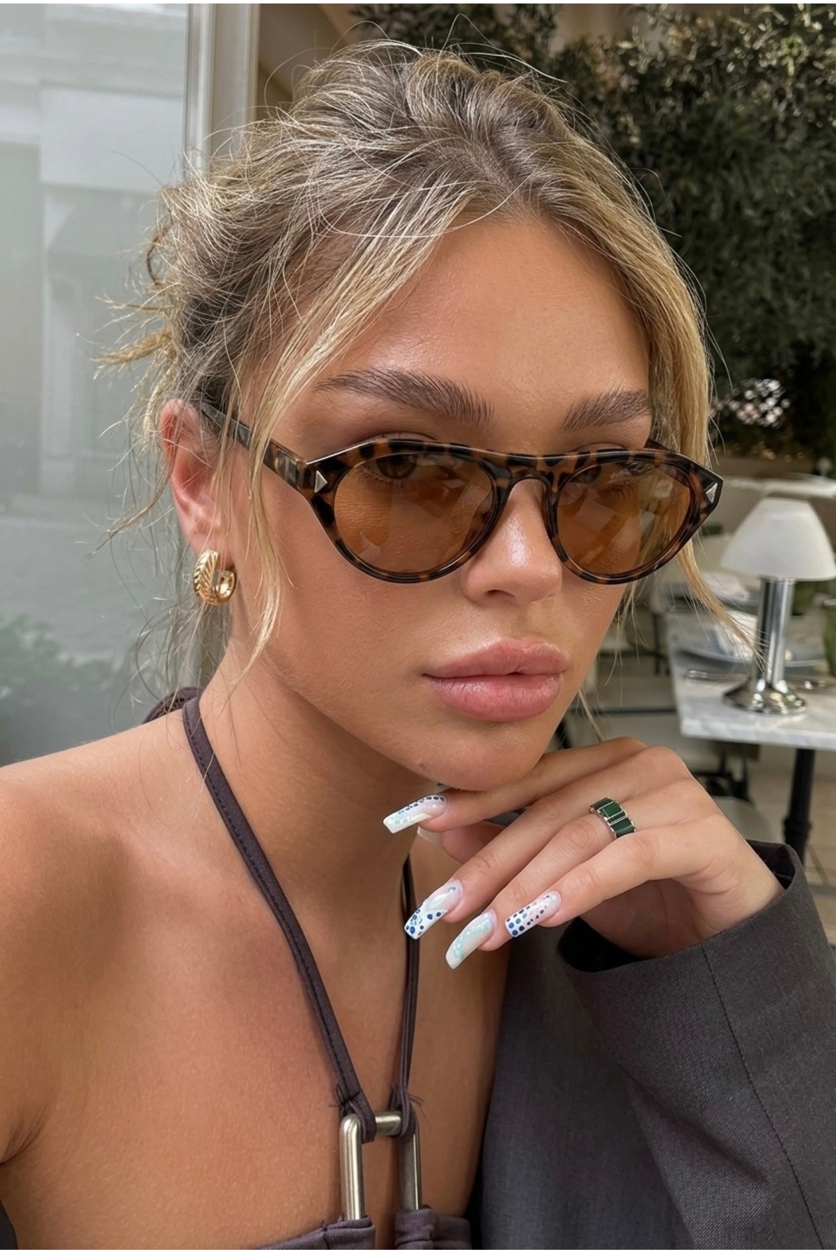 Eyesofia Rigel Vintage Leopar Kahverengi Ultra Hafif Uv400 Filtreli Kadın Güneş Gözlüğü görsel 3