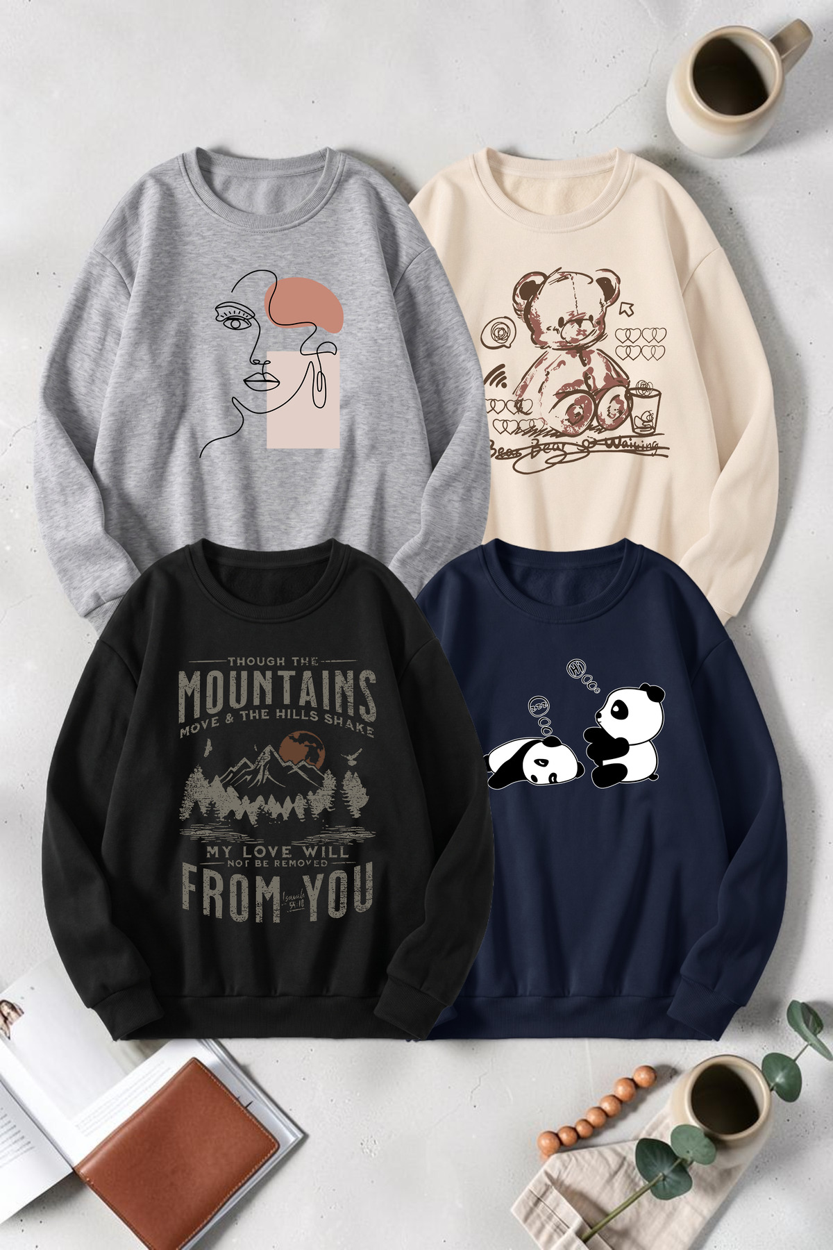 Gray, Beige, Black, Navy Blue