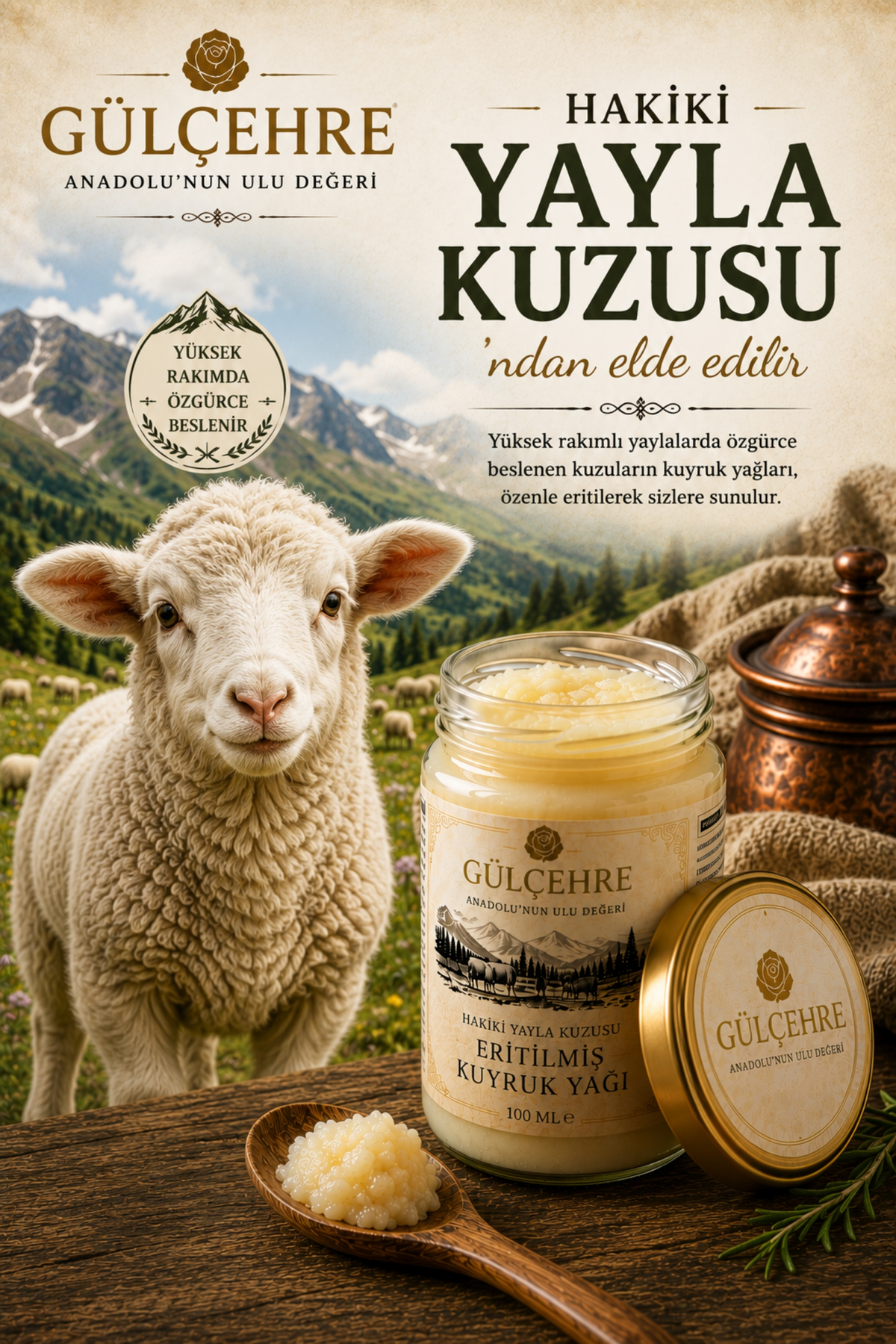 Anadolu'nun Ulu Değeri Hakiki Yayla Kuzusu Eritilmiş Saf Kuyruk Yağı | 100 ML — yrm651 — تصویر 4 از 6