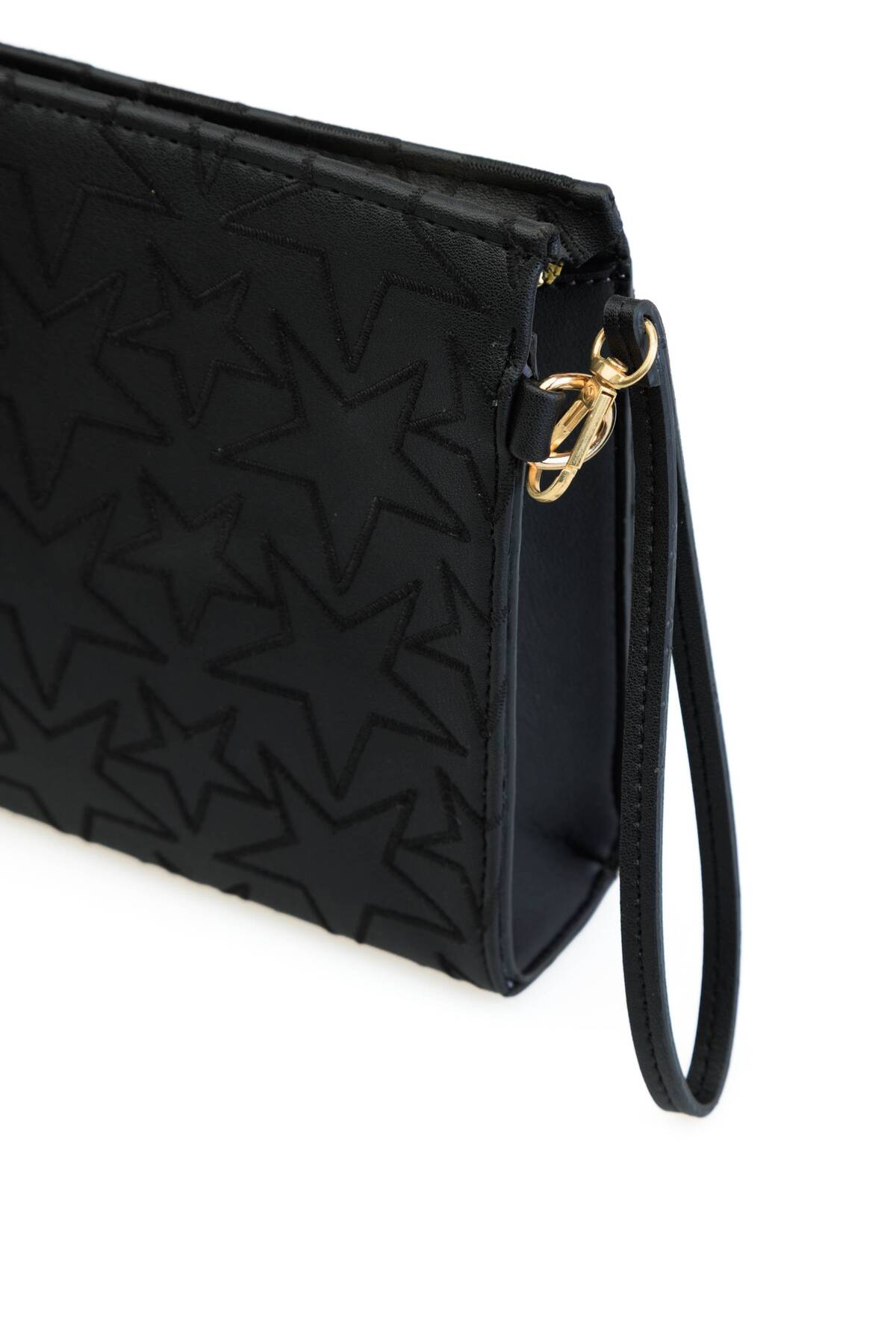 Shkup Kadın Yıldız Nakışlı Portföy El Çantası Bilek Askılı Şık Clutch Çanta görsel 4