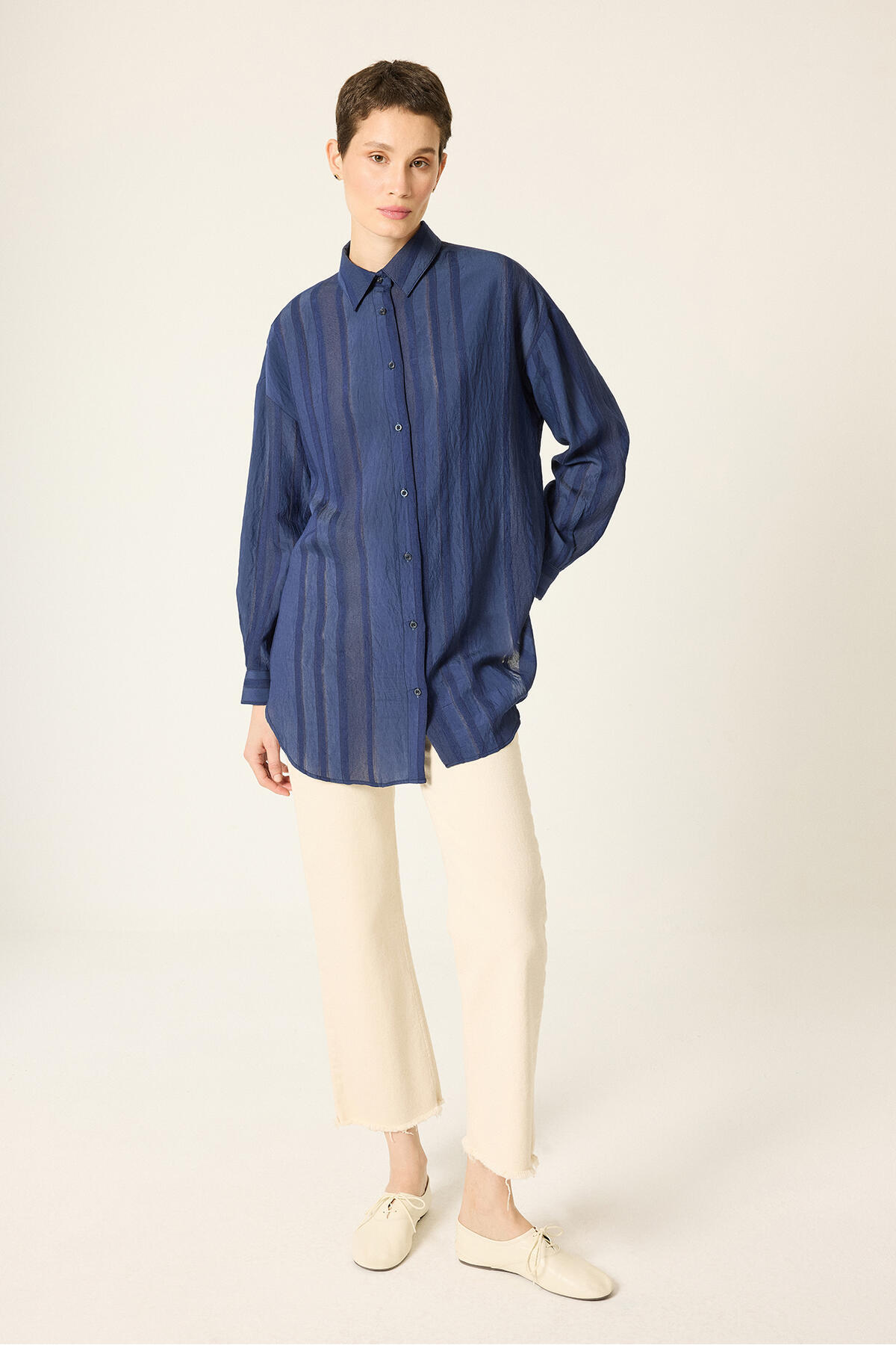 Touche Prive Striped Patterned Viscose Shirt