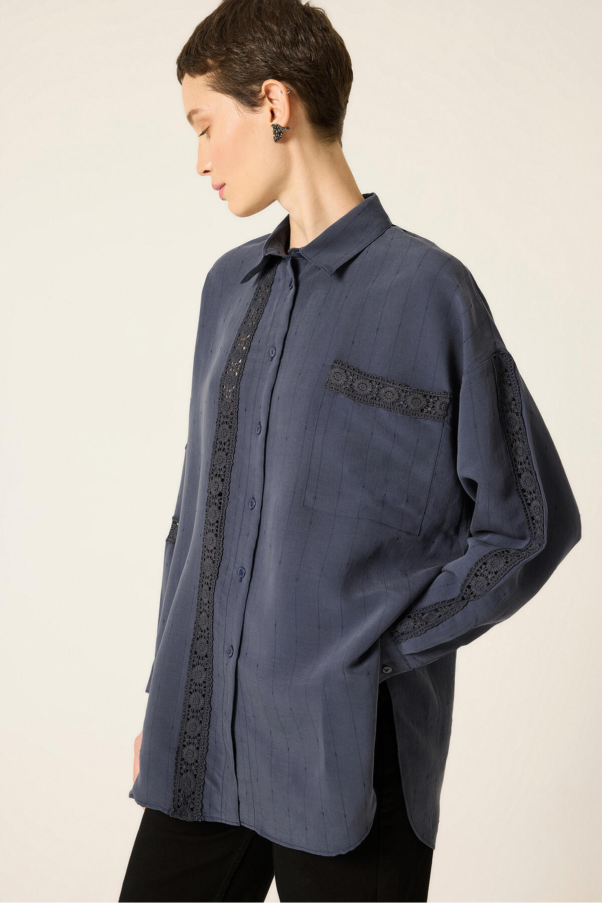 Touche Prive Lace-Detail Modal Shirt