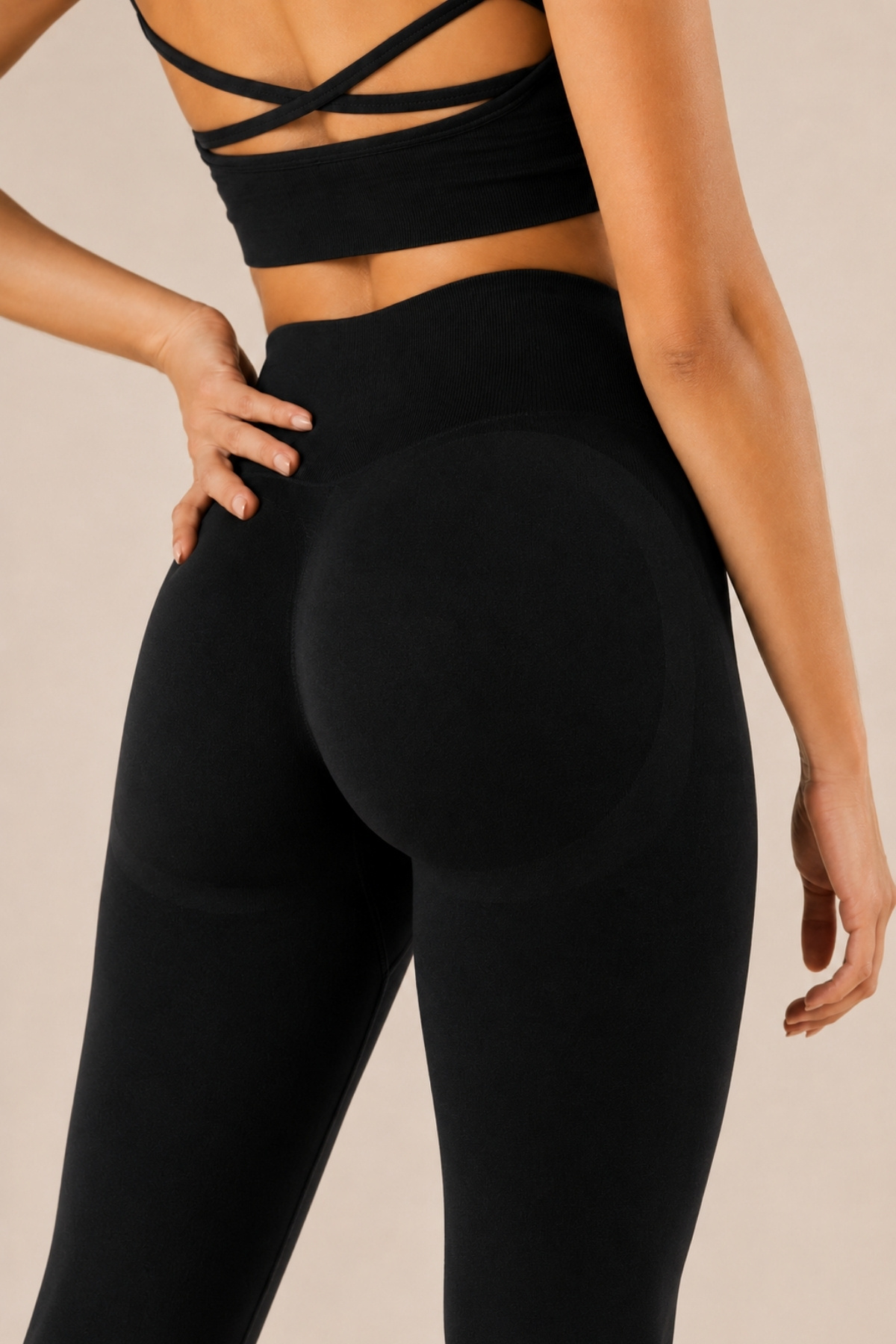 FOREVER MORE Joy Model Yüksek Bel Toparlayıcı Büzgü Detaylı Push Up Seamless Tayt
