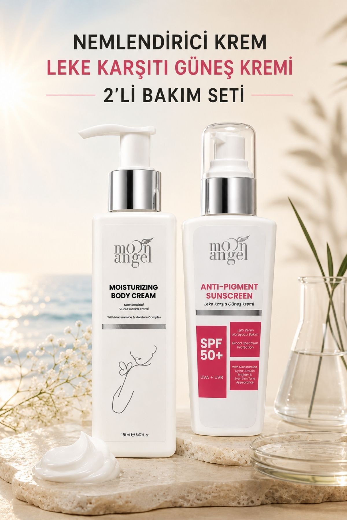 Kadın Krem Seti Vücut Nemlendirici Krem + Leke Karşıtı Güneş Kremi — görsel 1