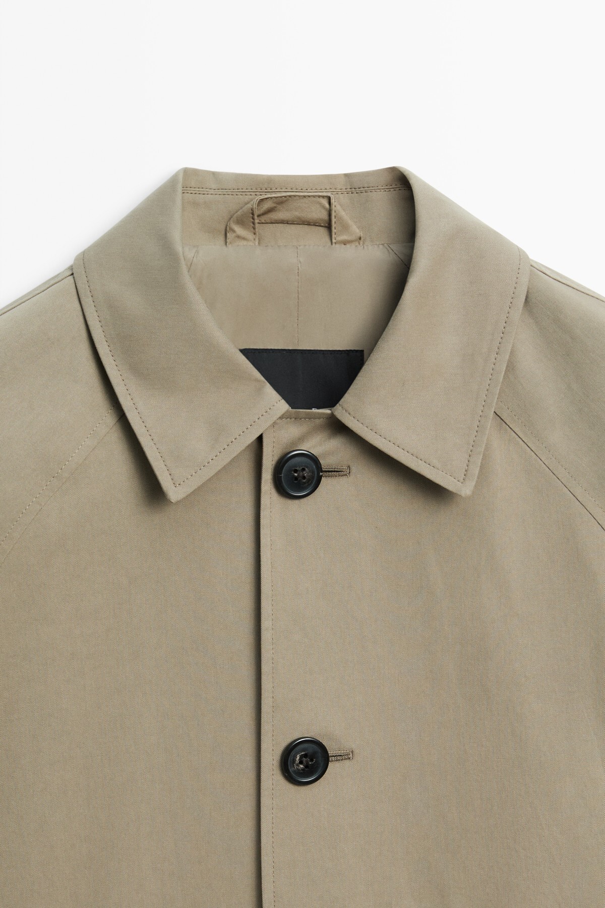 Massimo Dutti %100 pamuklu oversize uzun trençkot görsel 6