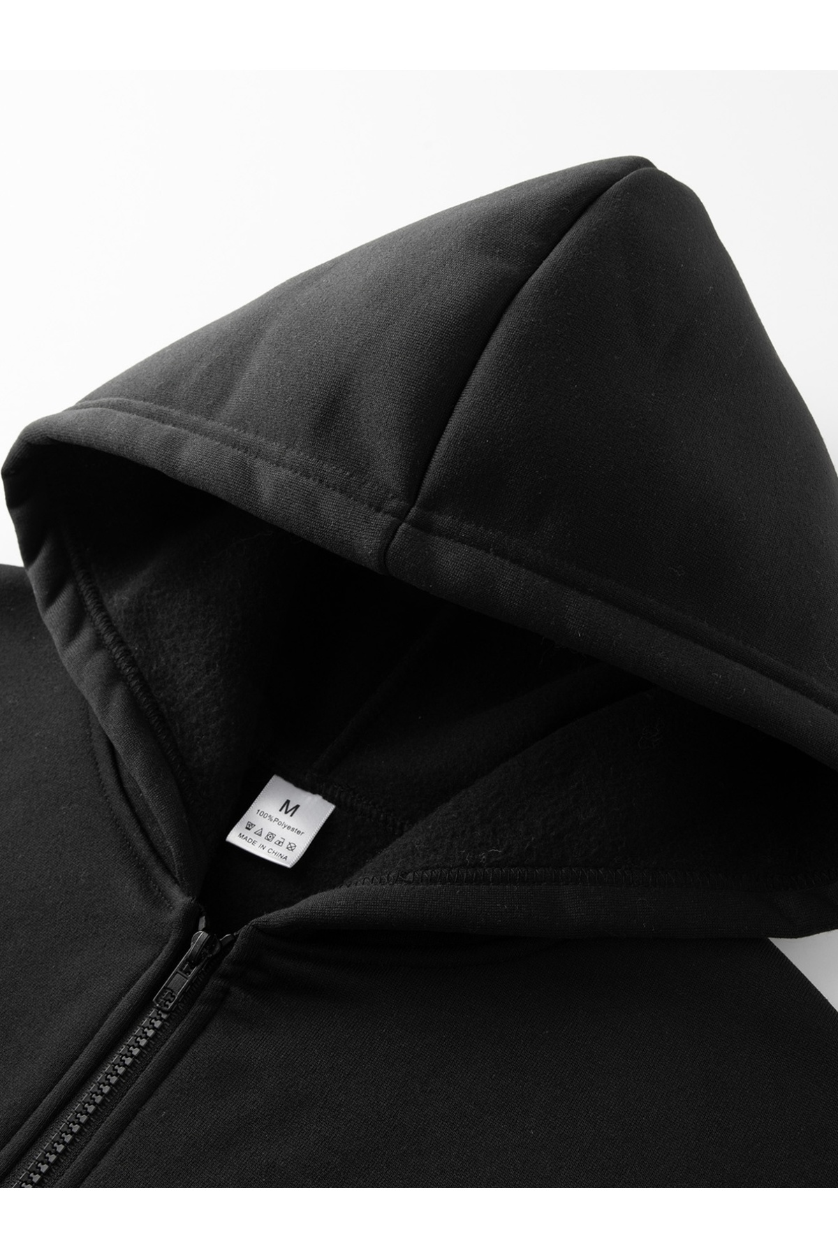Unisex Baskılı Sweatshirt Ceket Kapüşonlu Kanguru Cepli Rahat Kalıp Regular Kesim — مشکی 99-68-96f — تصویر 4 از 5