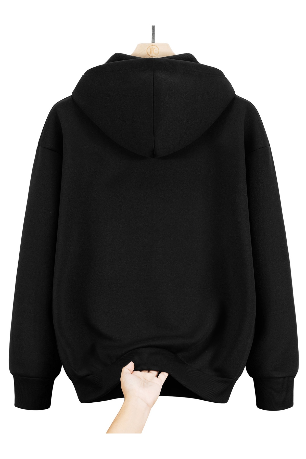 Unisex Baskılı Sweatshirt Ceket Kapüşonlu Kanguru Cepli Rahat Kalıp Regular Kesim — مشکی 99-68-96f — تصویر 2 از 5