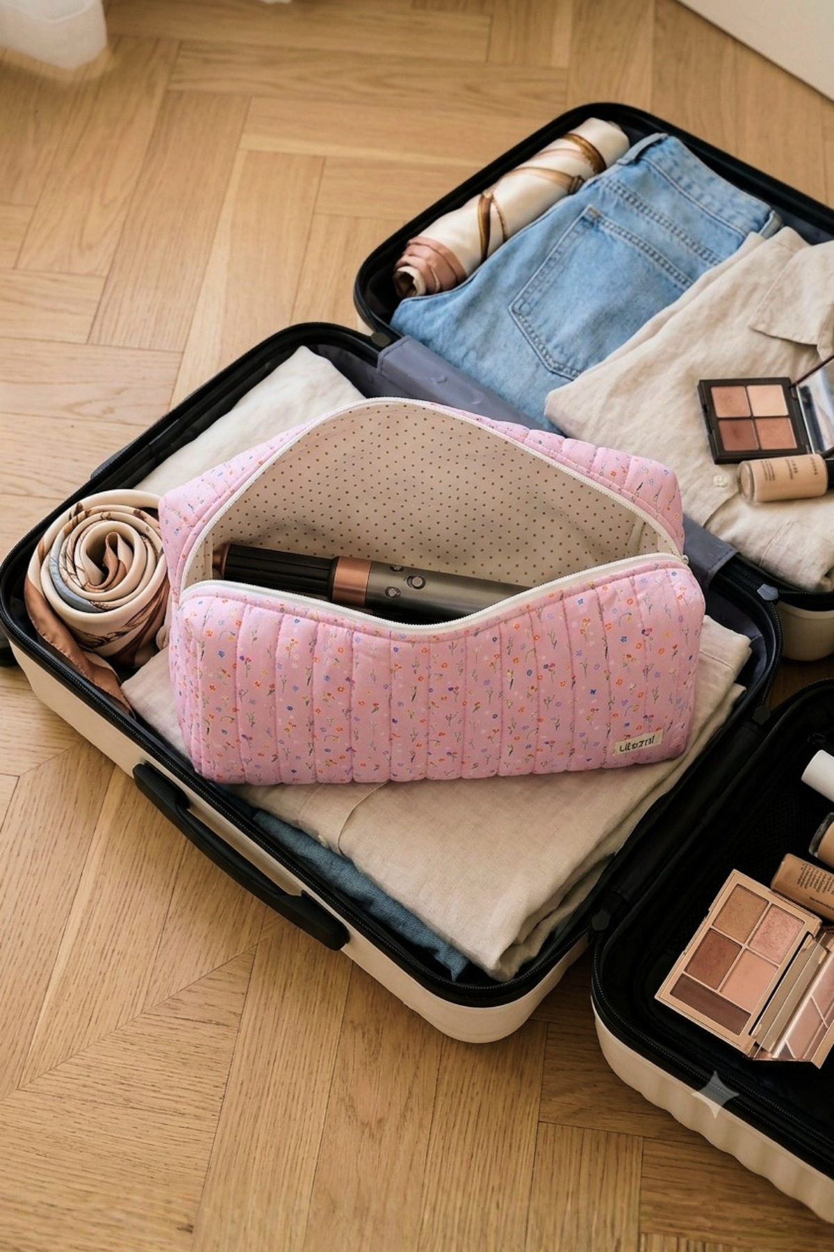 Pinky Airwrap Ve Tüm Saç Şekillendiriciler İçin Seyahat Ve Kişisel Bakım Çantası-Büyük Boy — صورتی Pinky-D2 — تصویر 3 از 5