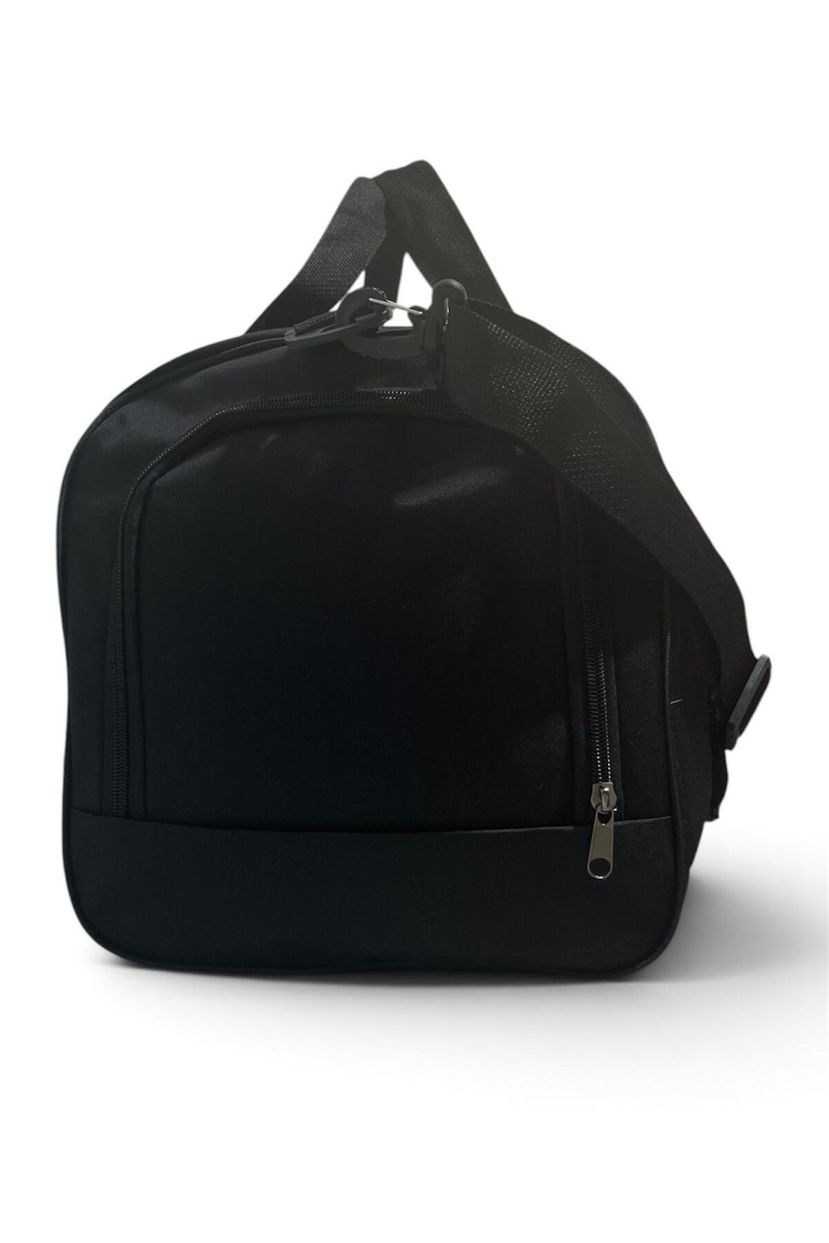 GreandBags Siyah Ayakkabı Bölmeli A Kalite Geniş Hacimli Spor Çantası Seyehat Çantası GYM görsel 5