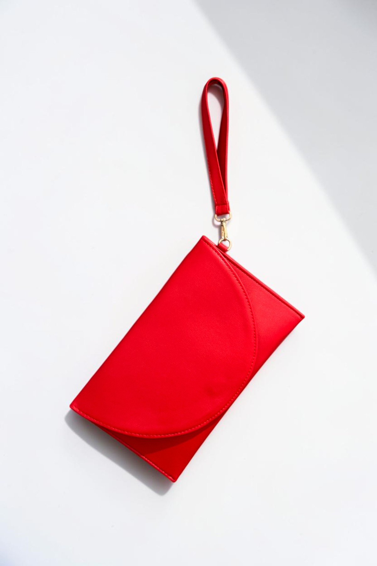 Classbag Kadın Kırmızı Zarif Zarf Model, Bilek Askılı Orta Boy Portföy Clutch Çanta (30cmx19cm) görsel 2