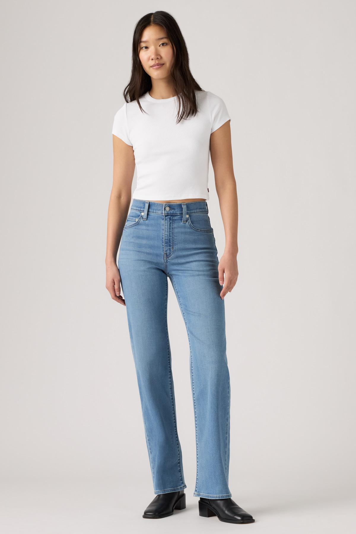 723 Yüksek Bel Düz Paça Hidden Promise Med Indigo Kadın Jean