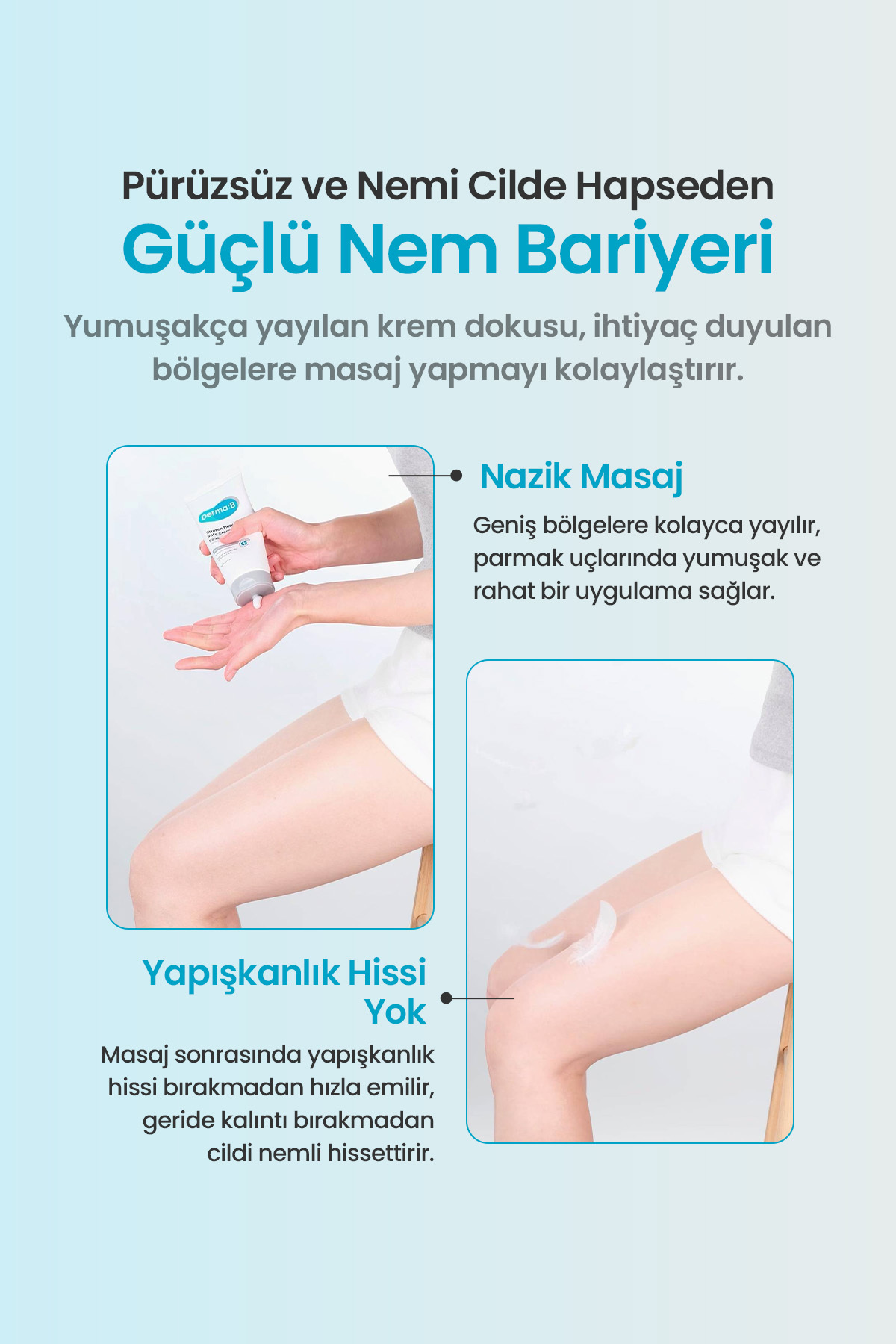 Cilt Çatlaklarına Karşı Bakım Sunan Nemlendirici Krem DERMA:B Stretch Mark Safe Cream — 9823 — تصویر 7 از 8