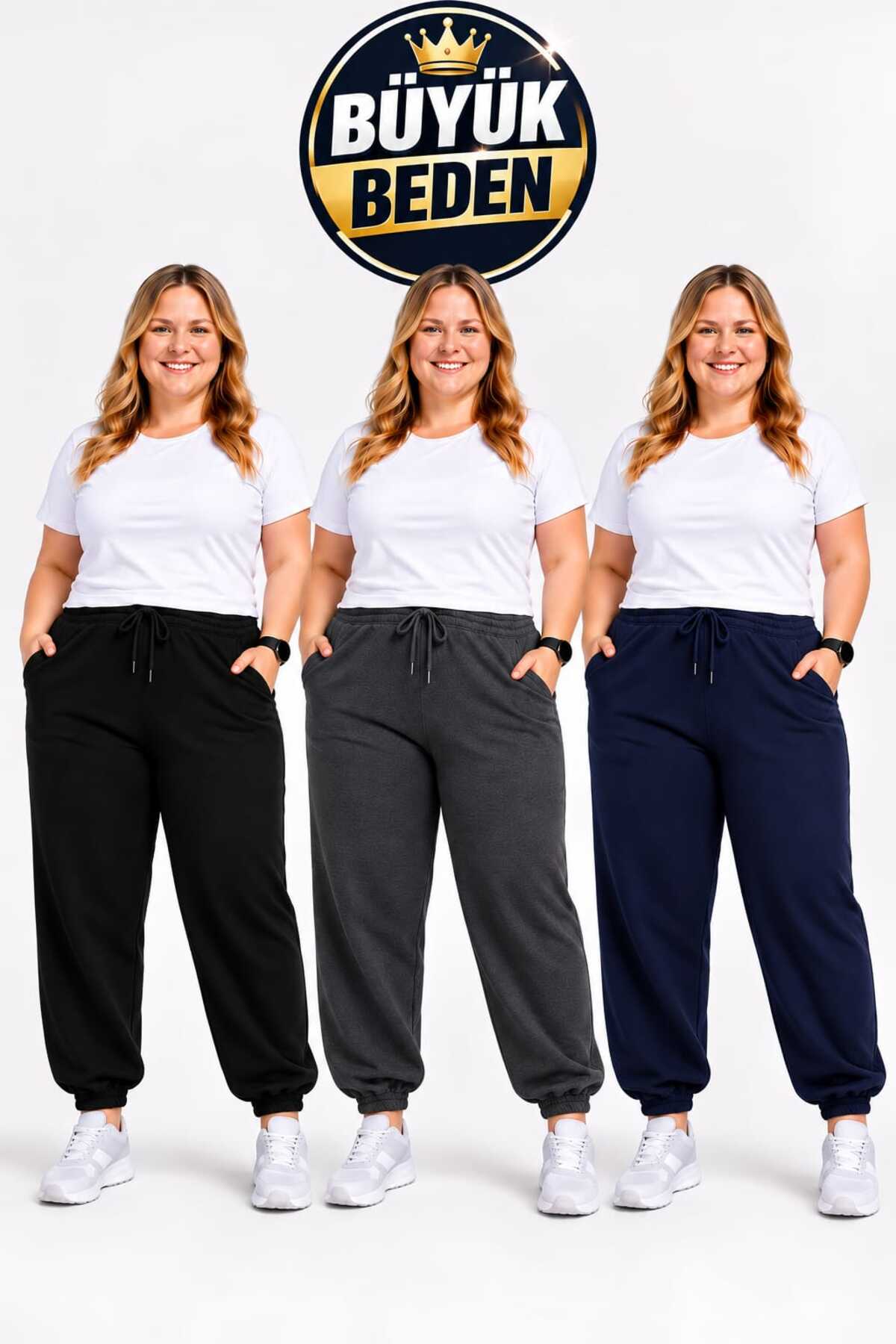 TREND ALİSSE 3 LÜ SET XS-7XL ARASI BÜYÜK BEDEN MEGAFİT EŞOFMAN ALTI