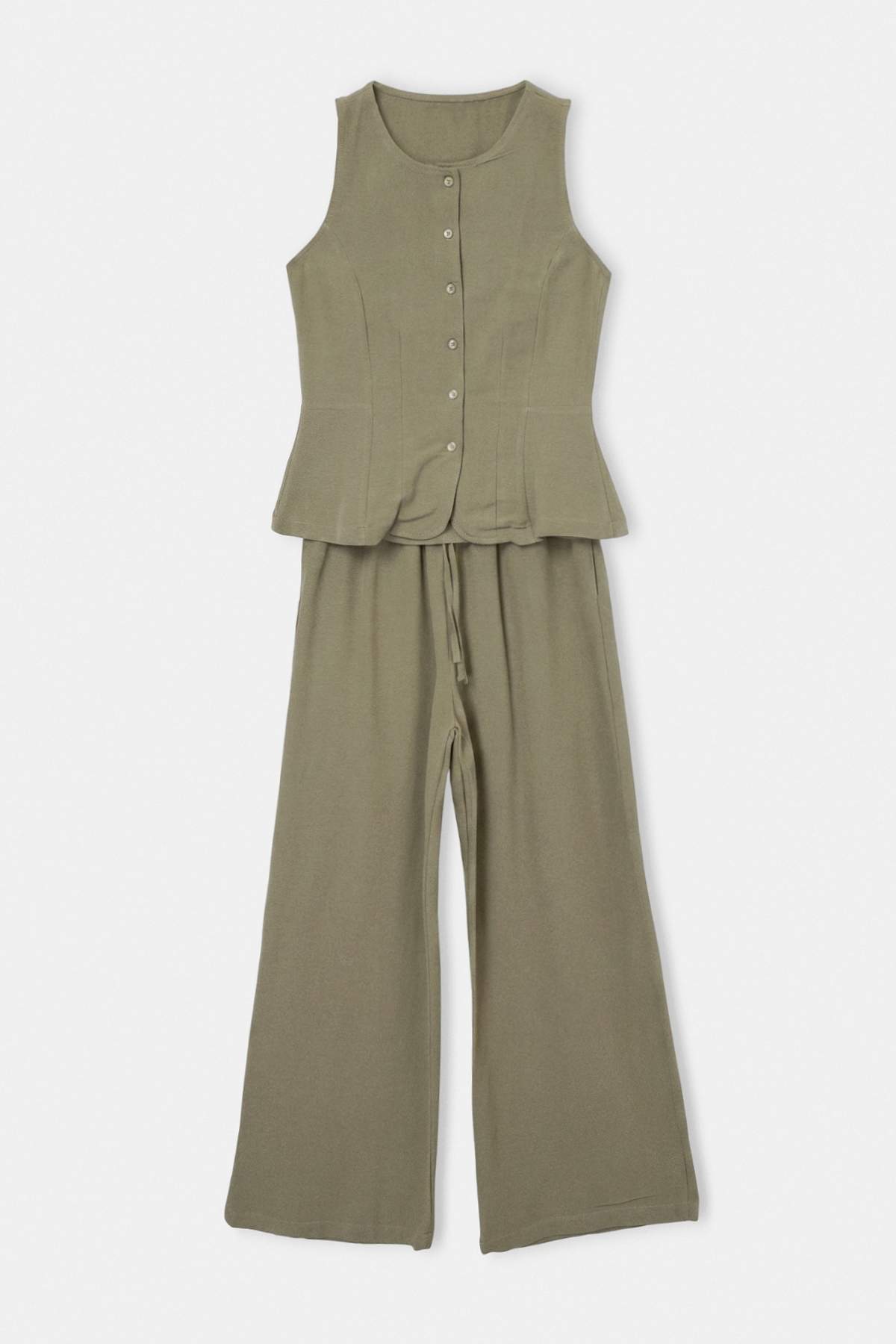 Drop by Trendyolmilla Keten Yelekli Pantolon Takım