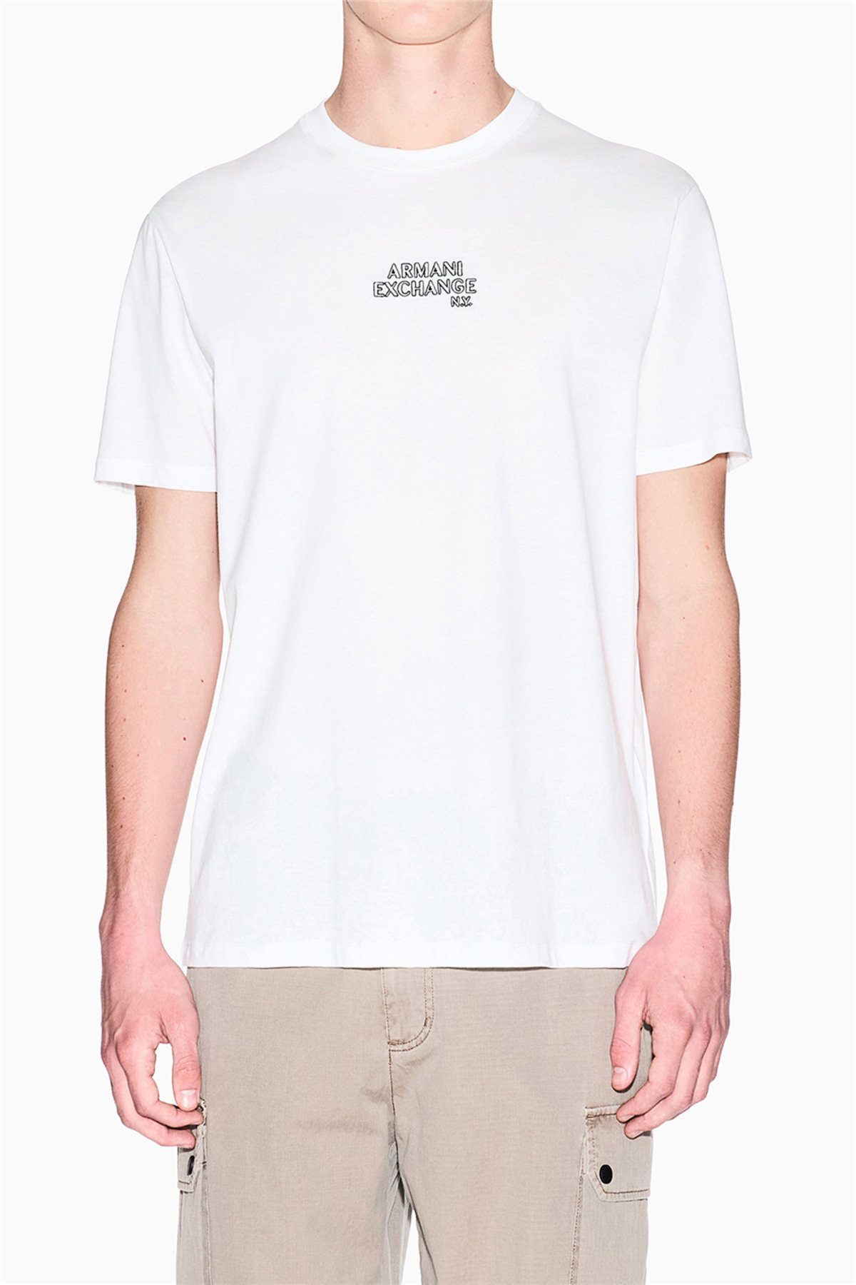 تی‌شرت یقه گرد مردانه سفید آرمانی اکسچنج تی شرت Armani Exchange