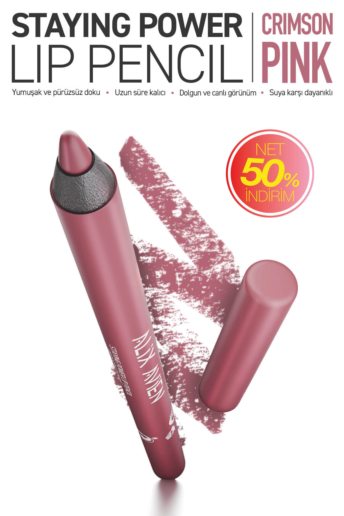Alix Avien Suya Dayanıklı Uzun Süre Kalıcı Yumuşak Dudak Kalemi - Staying Power Lip Pencil 67 Crimson Pink - Fiyatı, Yorumları