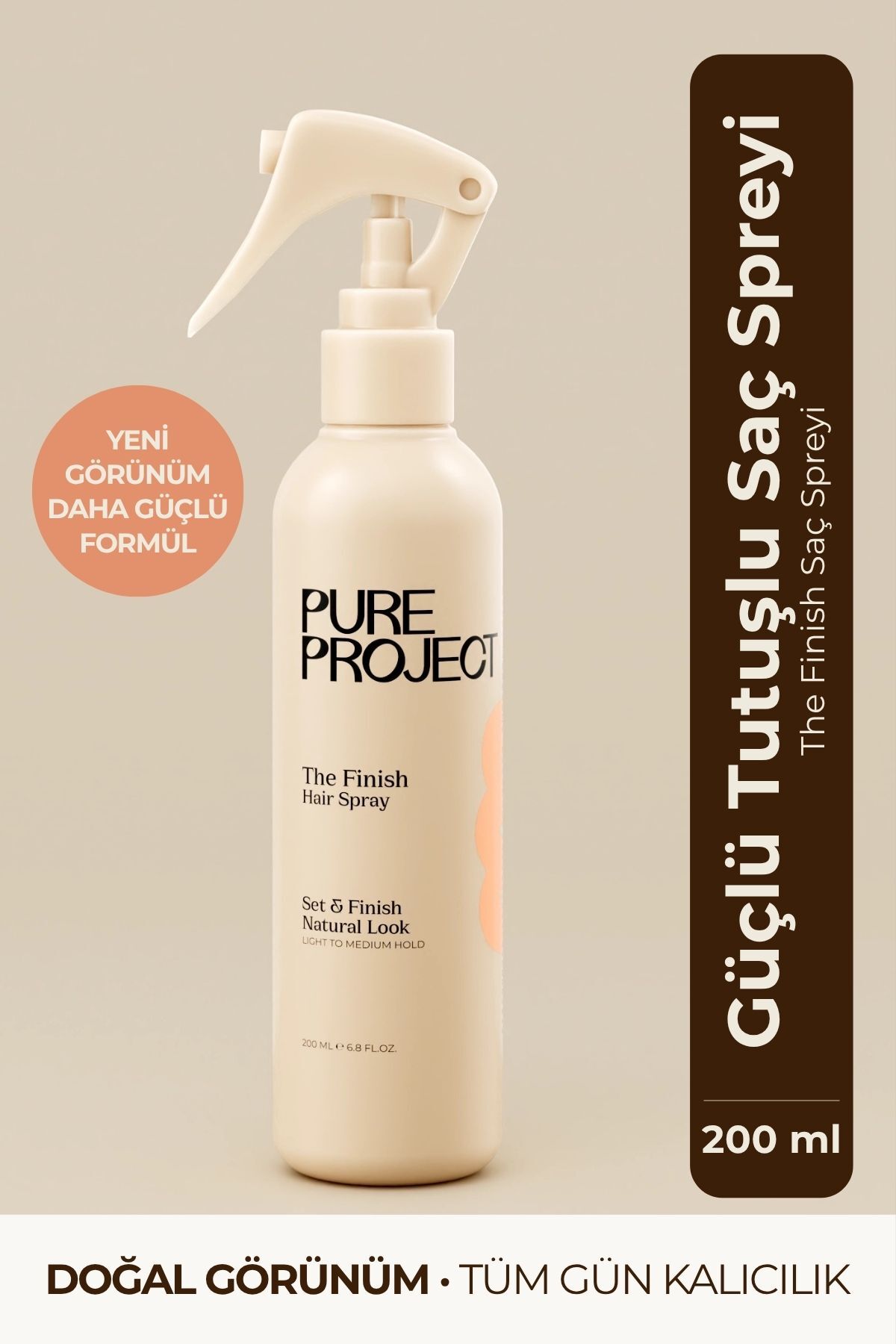 Pure Project Gün Boyu Kalıcı Saç Spreyi 200ml | Güçlü Tutuş & Doğal Görünüm — 8682835806617