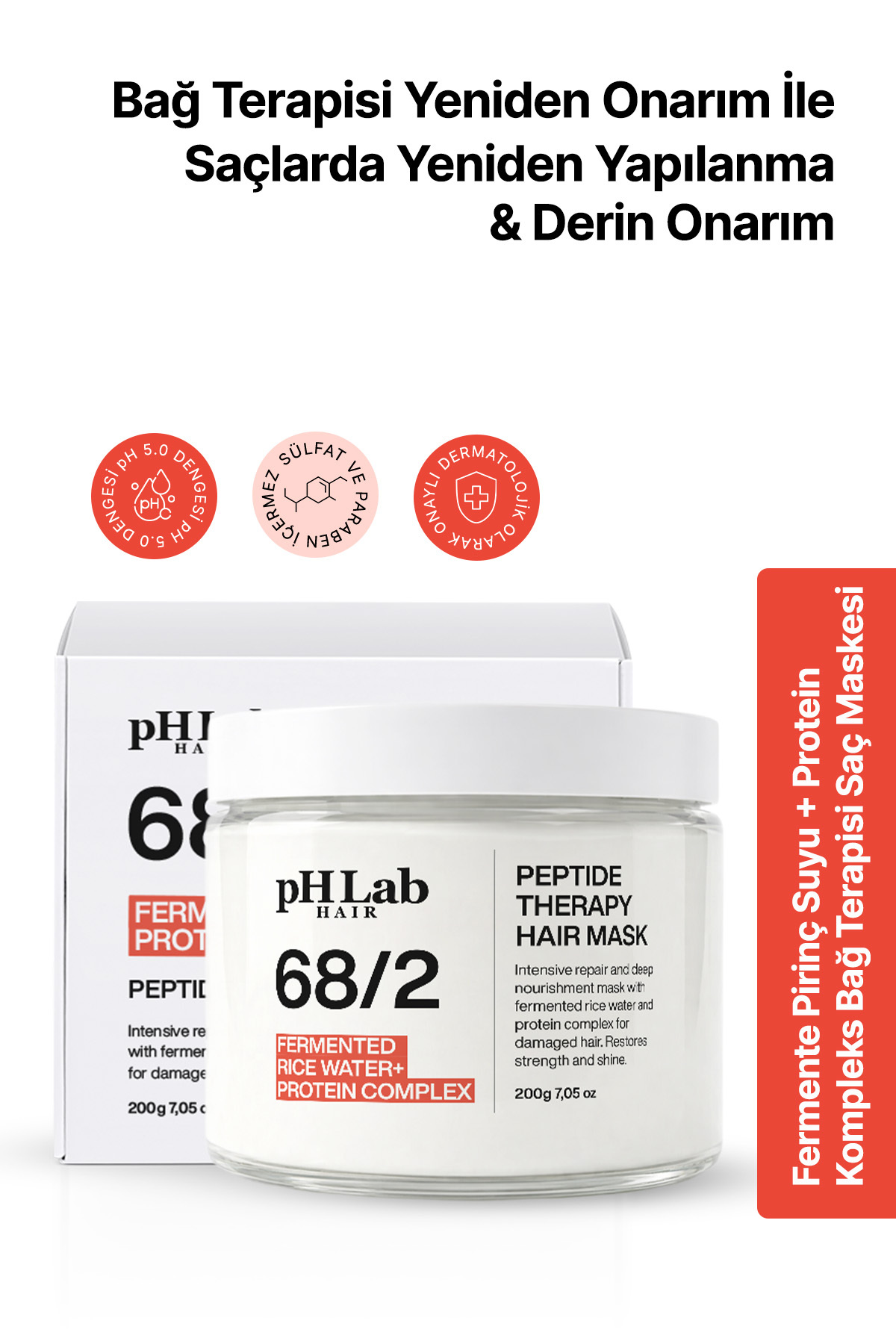 Ph Lab PhLab Hair Saç Maskesi Bağ Terapisi Fermente Pirinç Suyu & Protein Com...