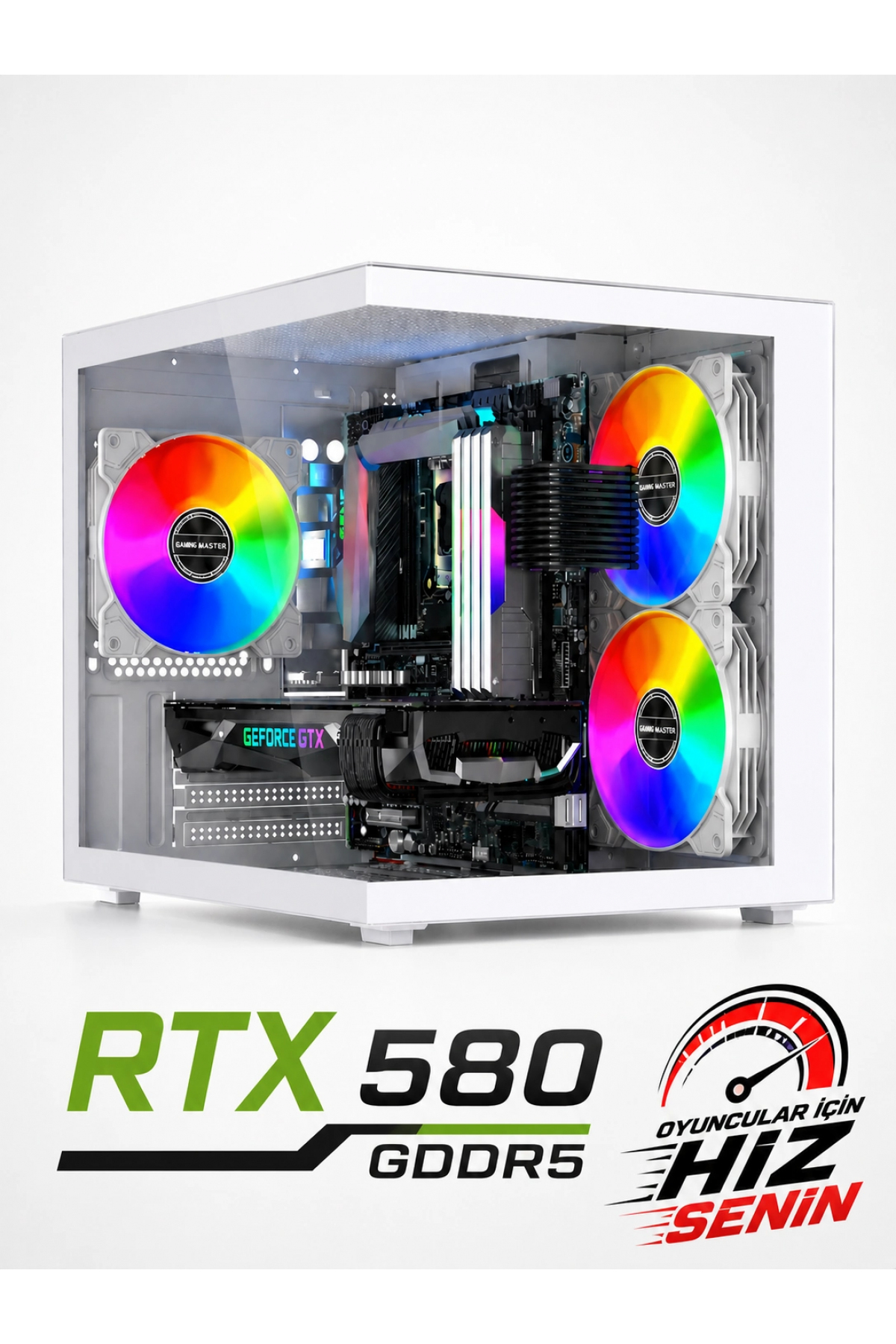 J-TECH Quantum Ryzen5 5500 16GB HDD 500GB+256GB SSD GDDR5 RX580