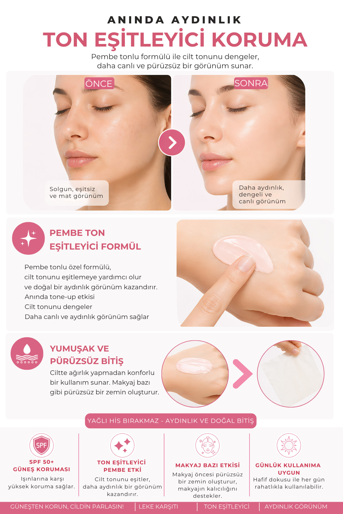 Günlük Bakım Seti | SPF 50+ Tone Up Güneş Kremi + Su Bazlı Nemlendirici — HydrogelSunscreenSet — تصویر 3 از 6