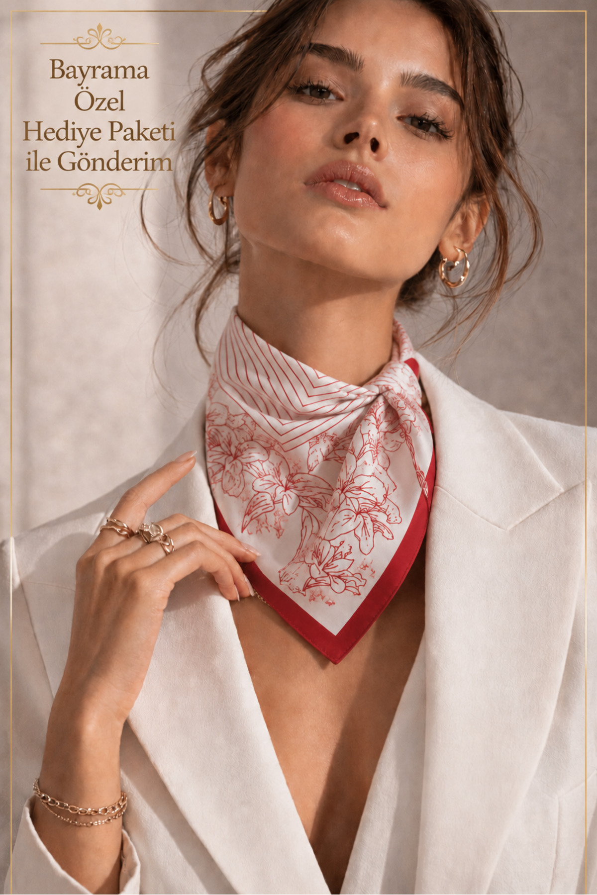 Women's Bandana Scarf 50x50 Square Scarf (Festive) Rayon Italian Stitched Neck Scarf Hair Bandana