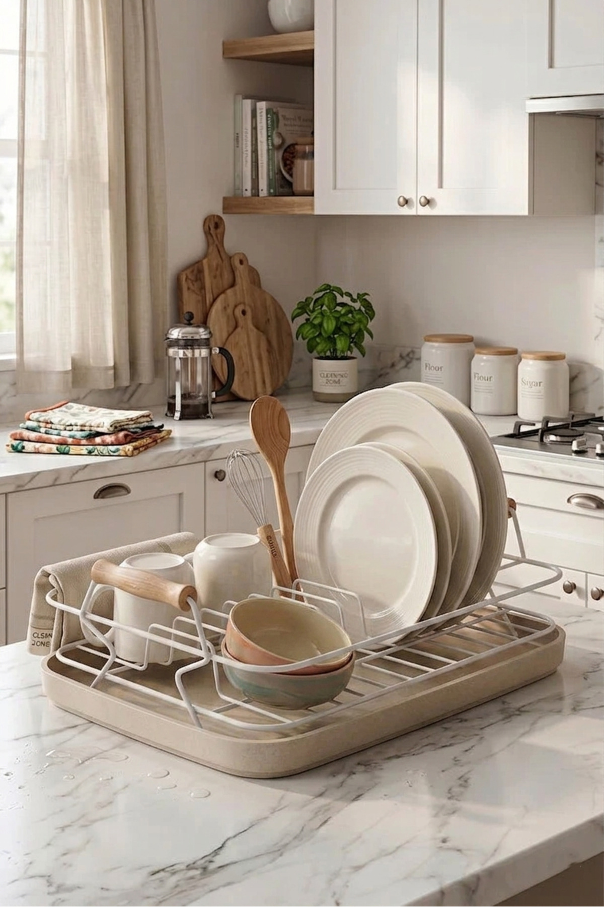 WINTAGE METAL DISHWASHER WITH WOODEN HANDLE