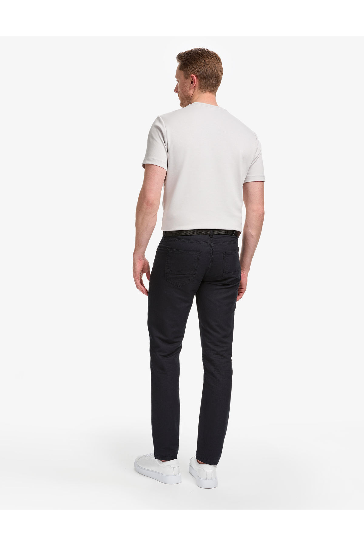 Pierre Cardin Siyah Slim Fit Keten Karışımlı Kanvas Pantolon 50268095-VR046 görsel 4