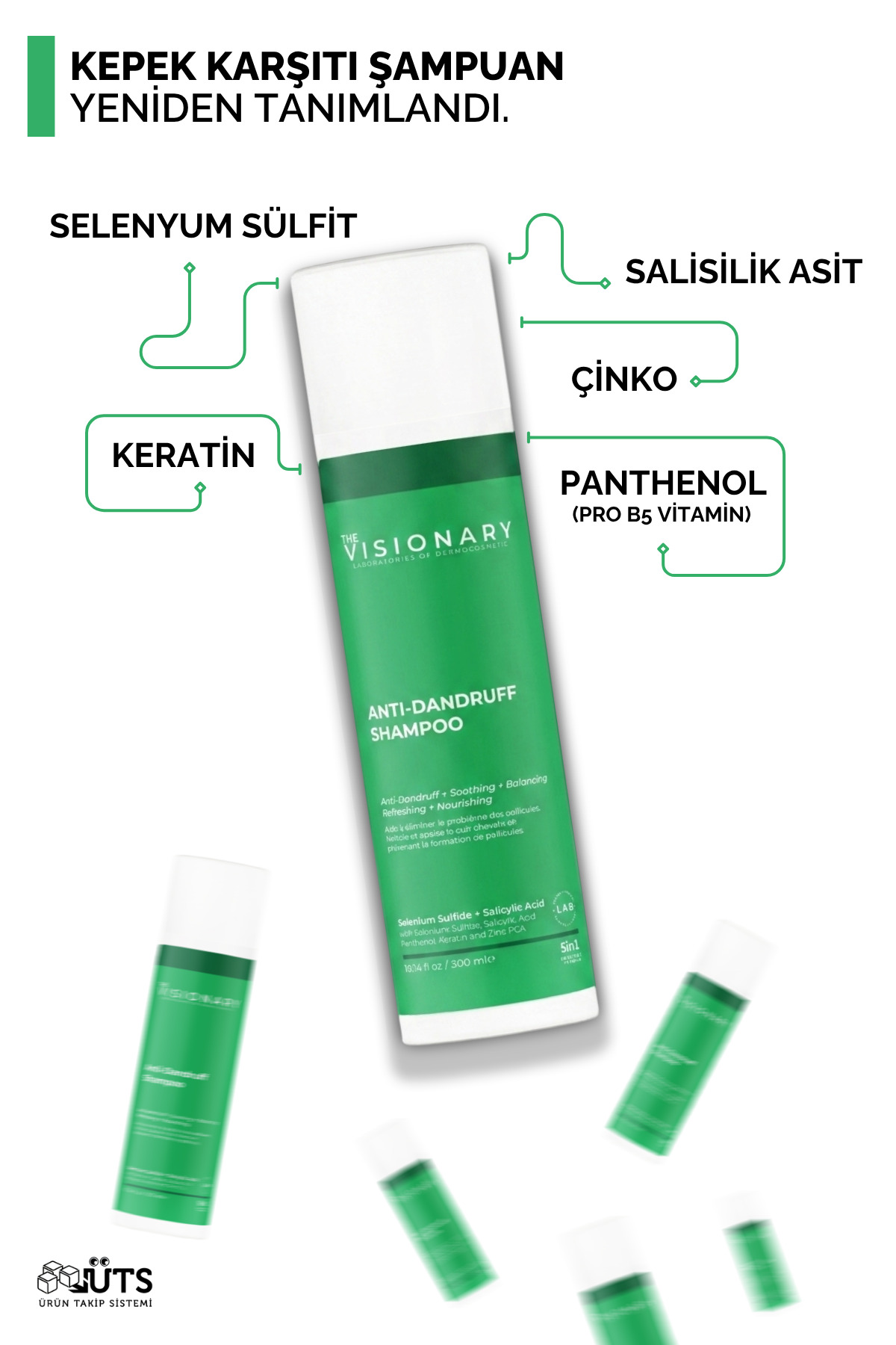 Selenyum Sülfit, Salisilik Asit ve Keratin içeren Kepek ve Yağlanma Karşıtı Şampuan 300 mL — The Visionary Anti-Dandruff Shampoo — تصویر 4 از 5
