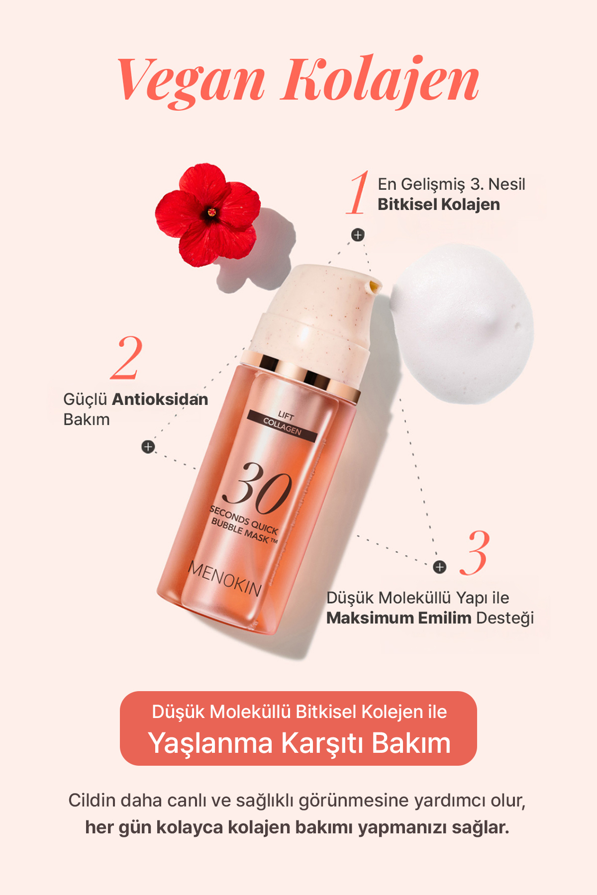 Aydınlık&Sıkı Görünüm Sunan Kolajen İçerikli Köpük Maske 30 Seconds Quick Bubble Mask (Lift) — 8809739130116 — تصویر 4 از 8