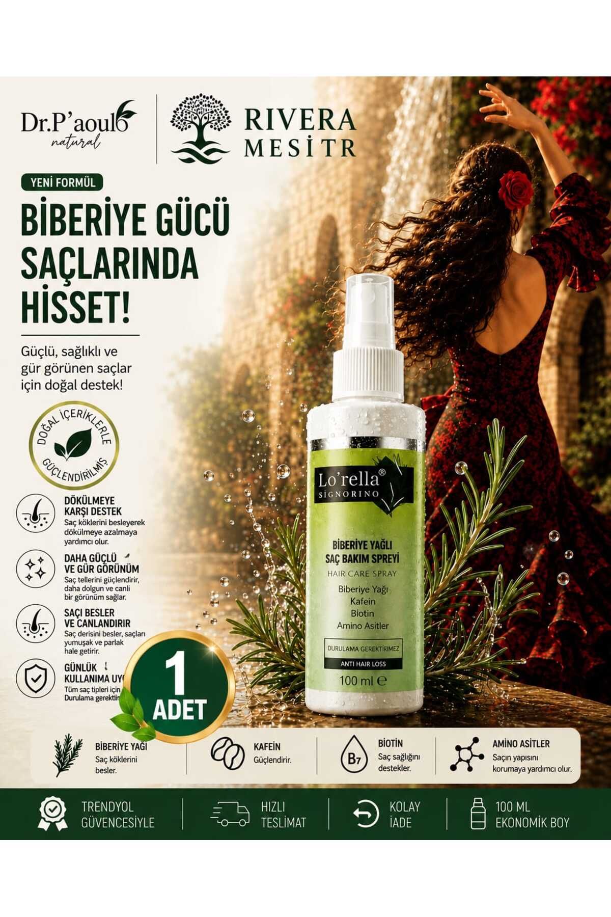 Biberiye Yagı saç bakım spray 100ml 1 ADET — 07
