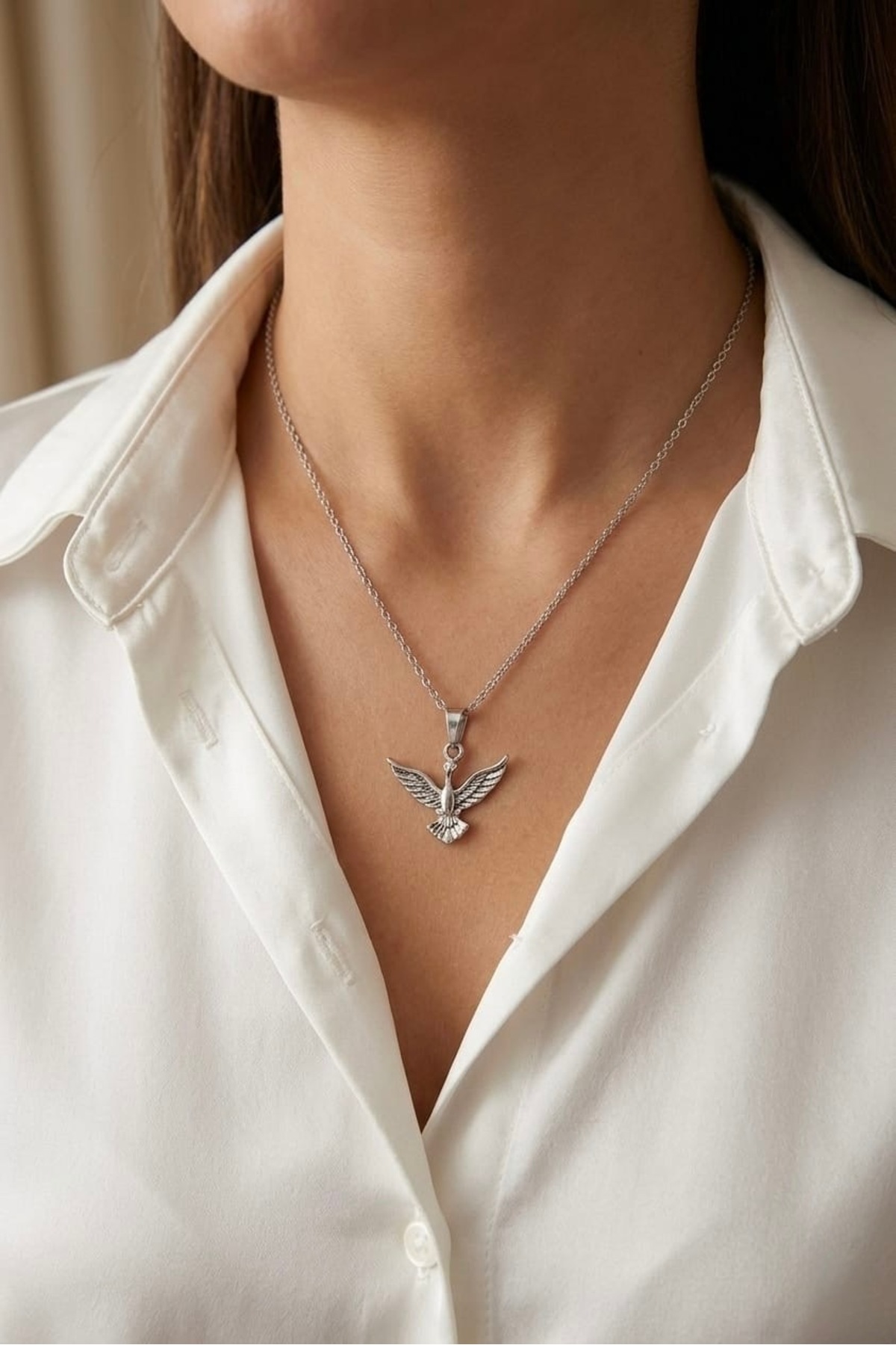 Silver Color Phoenix Necklace