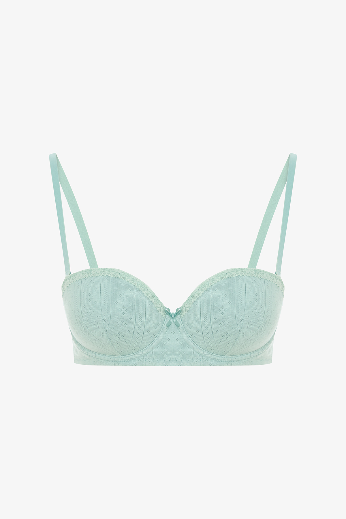 Mint Green Pop Up Pointel Cotton Bra
