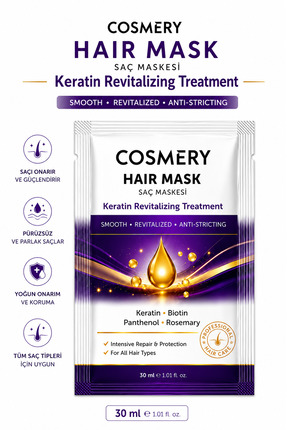 Cosmery Keratinli Saç Maskesi, 30 ML