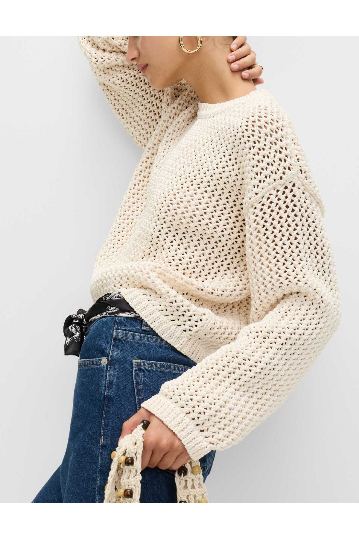 Marks & Spencer  Örgü Detaylı Triko Üst - Görsel 2