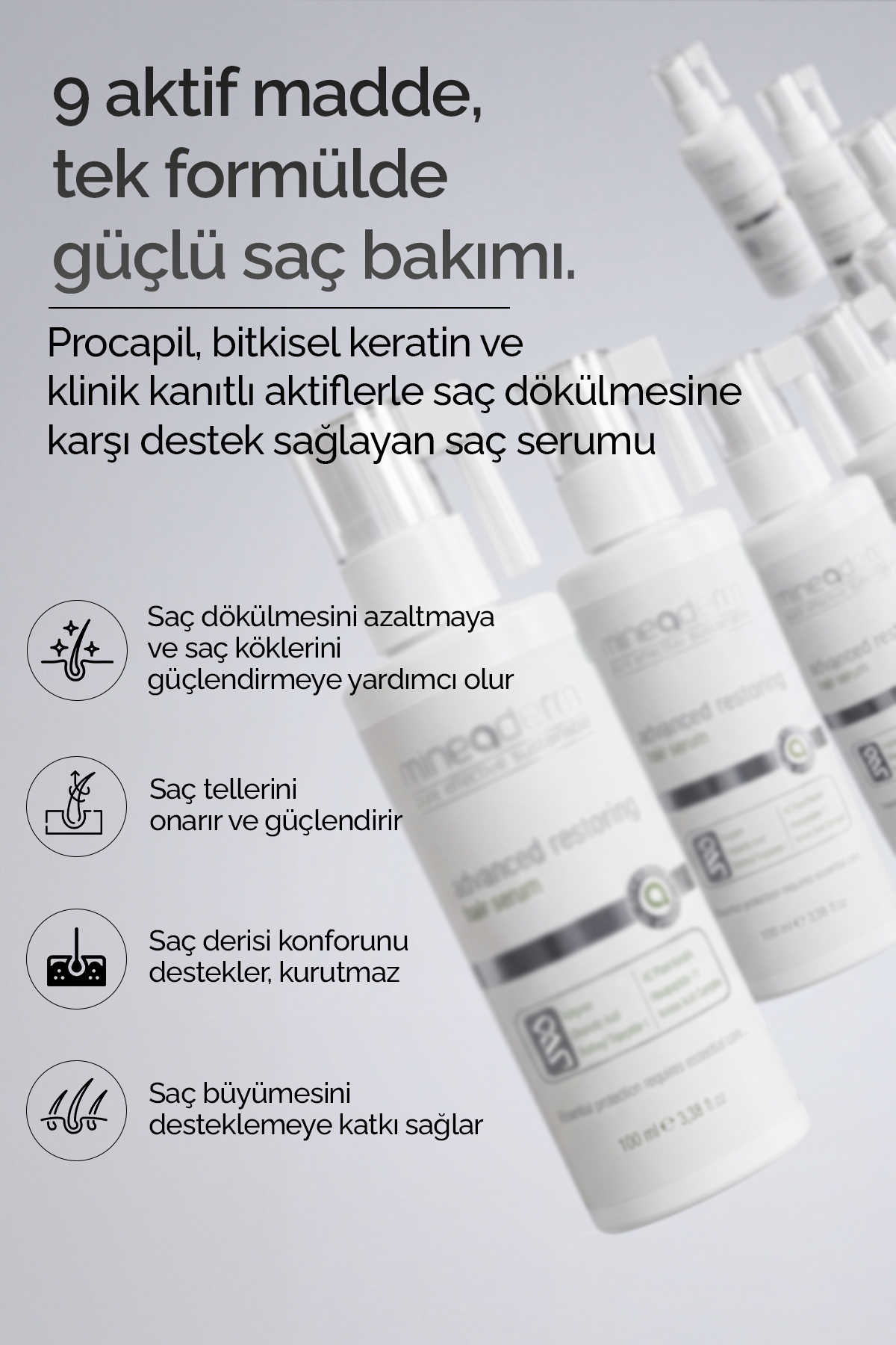 Saç Dökülme Karşıtı Bakım Serumu / Advanced Restoring Hair Serum 100 ml — 8680525350594 — تصویر 2 از 7