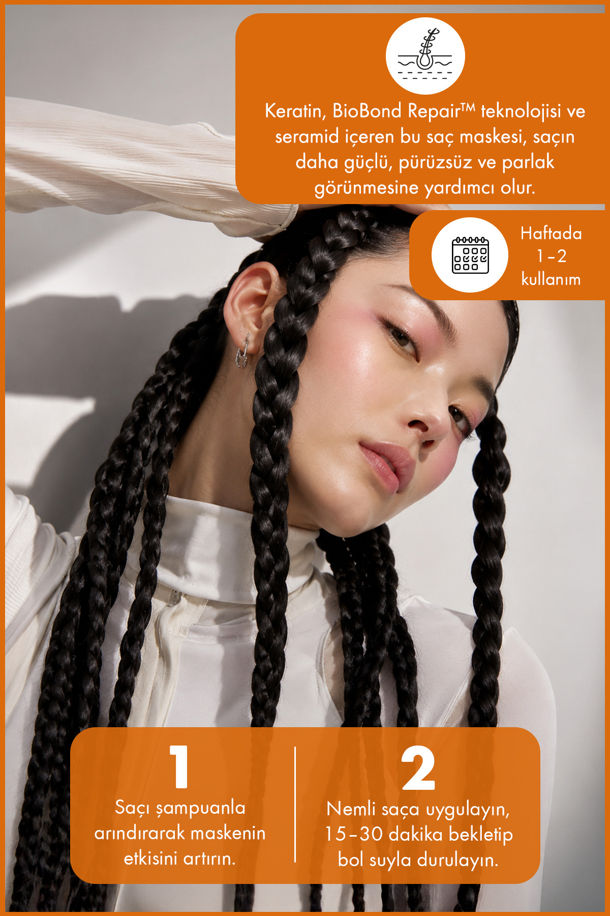 BioBond Repair™ Yoğun Onarıcı Saç Maskesi – Hasar Onarıcı Keratin & Bağ Güçlendirici 250 ML — 8683686506558 — تصویر 3 از 7