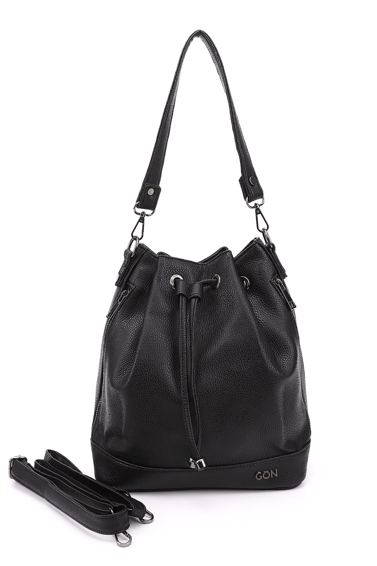 Women's Black Flotation Drawstring Shoulder & Backpack