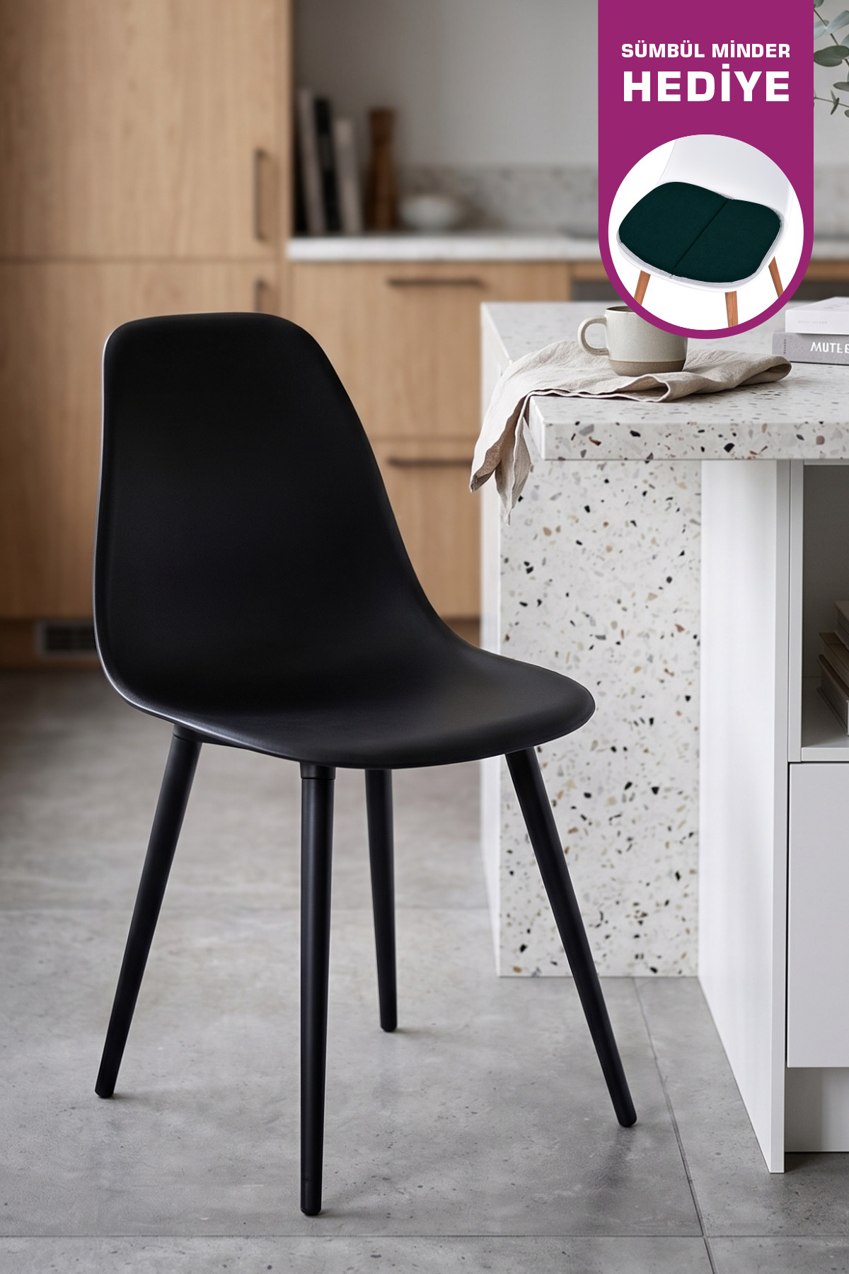 Eames Black Wooden Leg Plastic Black Chair