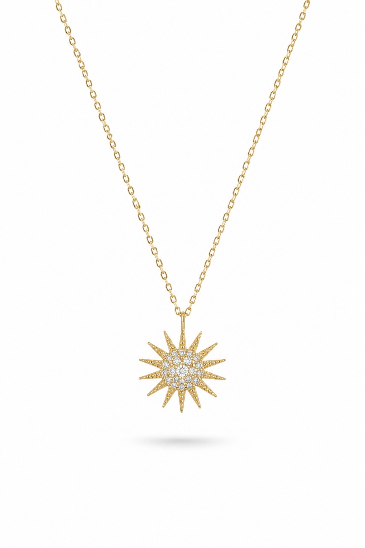 Women's Necklace with Special Box - Special Day Gift Sunny Women's Necklace with Sun Gold Gemstone