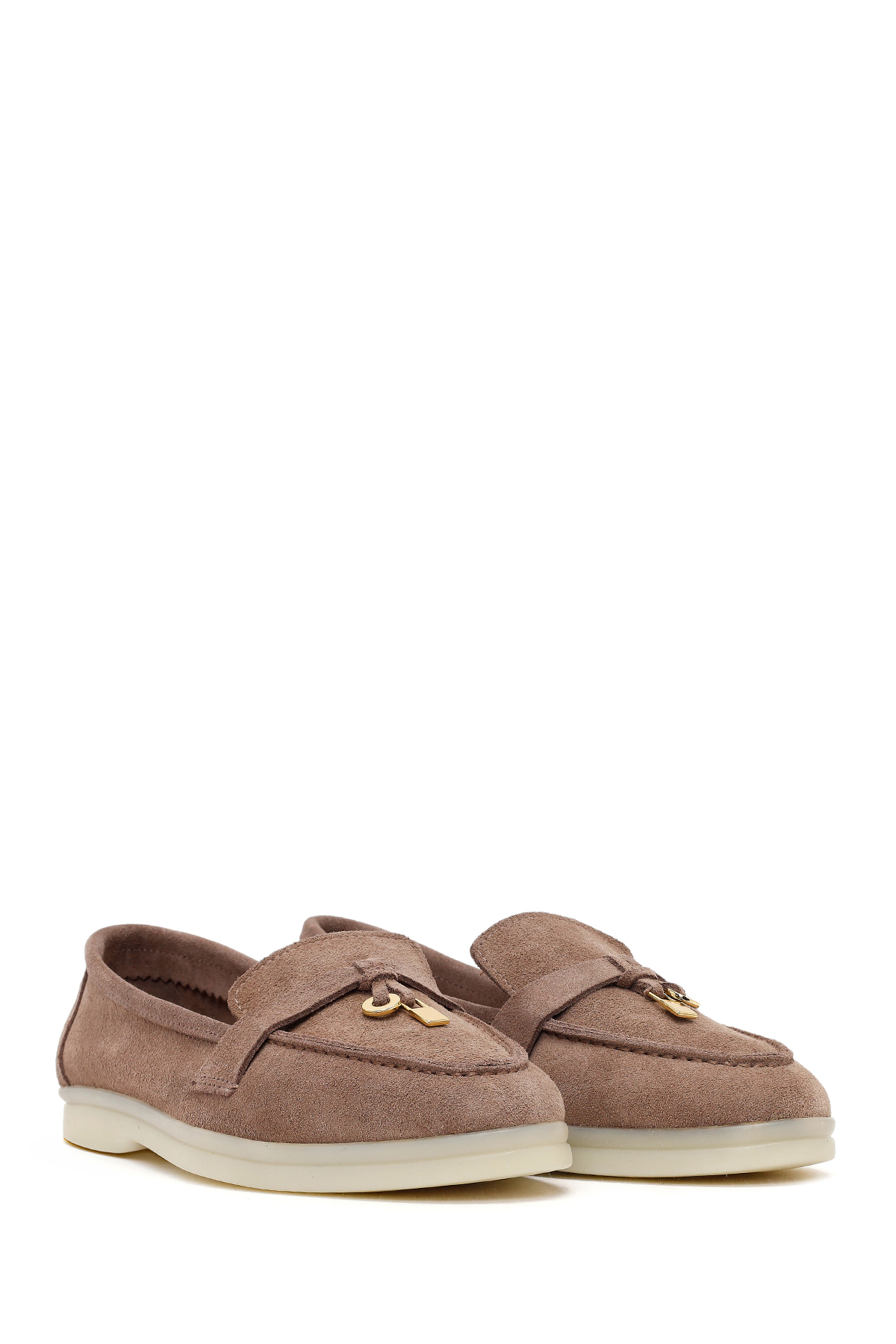 Derimod Kadın Vizon Süet Deri Maskülen Loafer 26PFD130910 görsel 2