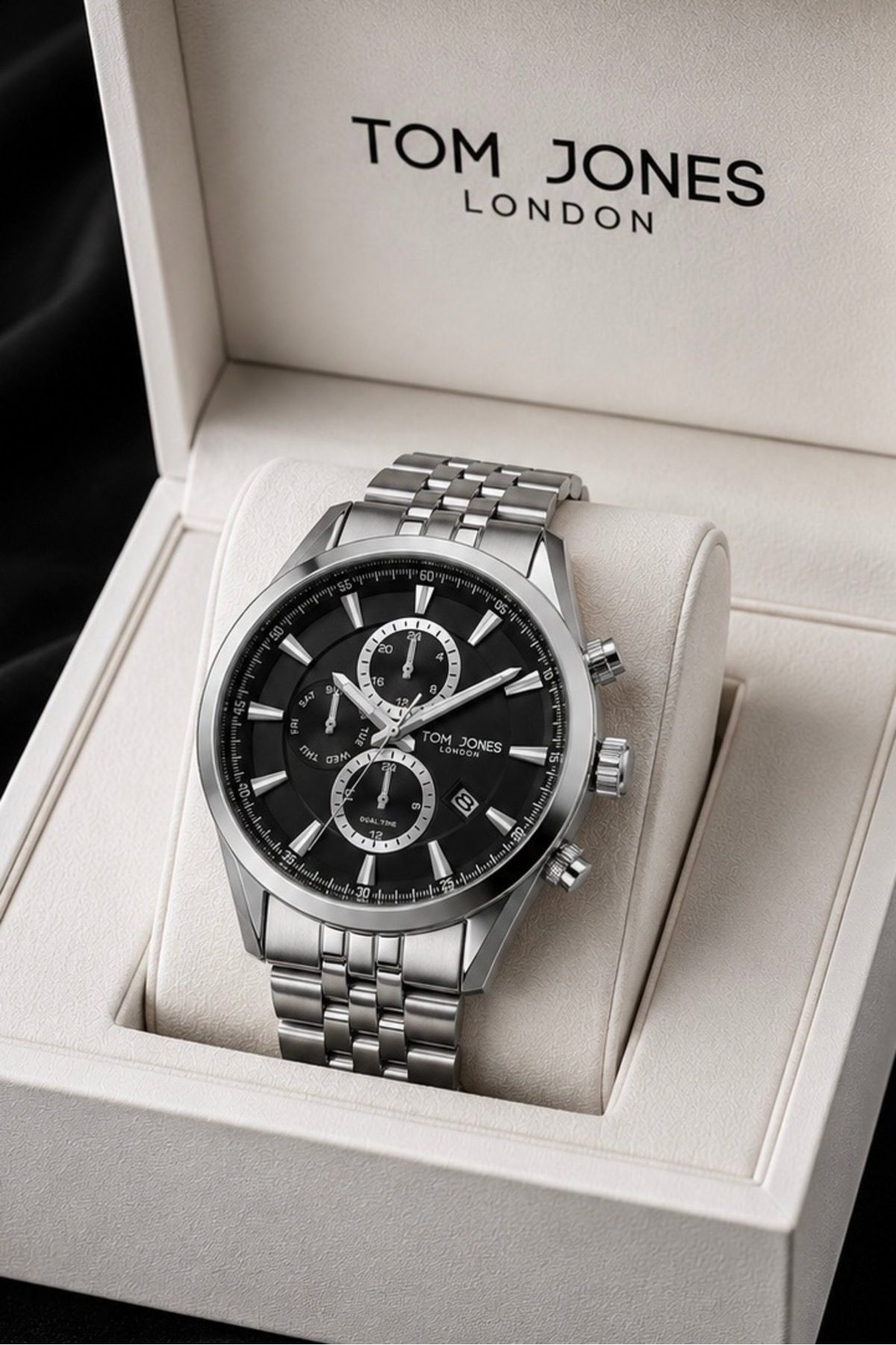 Men's wristwatch original silver color steel 3atm waterproof 2 years guaranteed with invoice