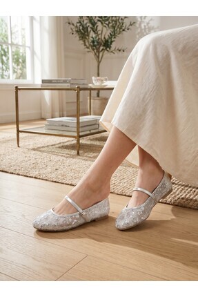 YUUN ROSE PUL DANTELLİ KADIN BABET