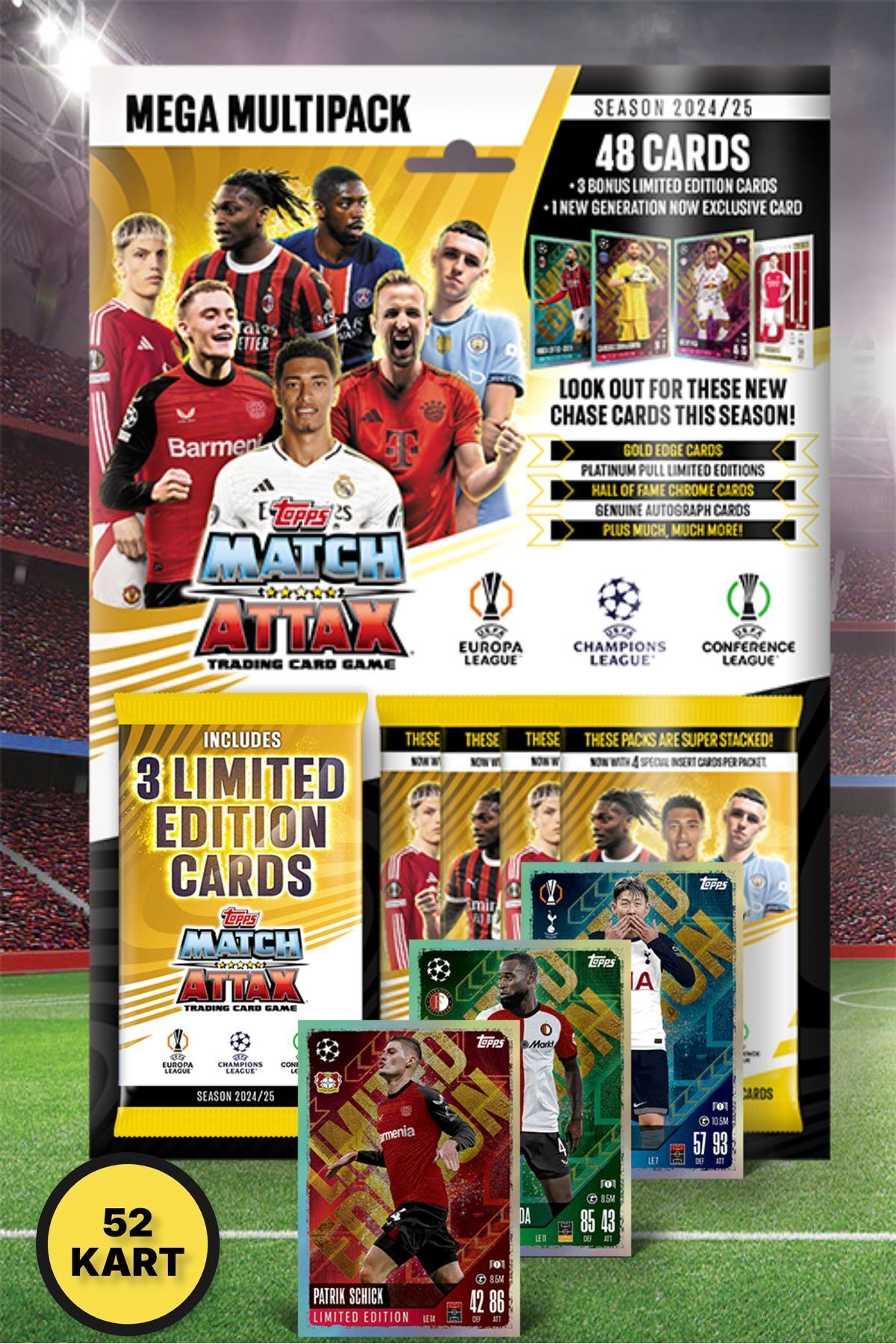 TOYFEST Topps Match Attax 24-25 UEFA Futbolcu Kartları Mega
