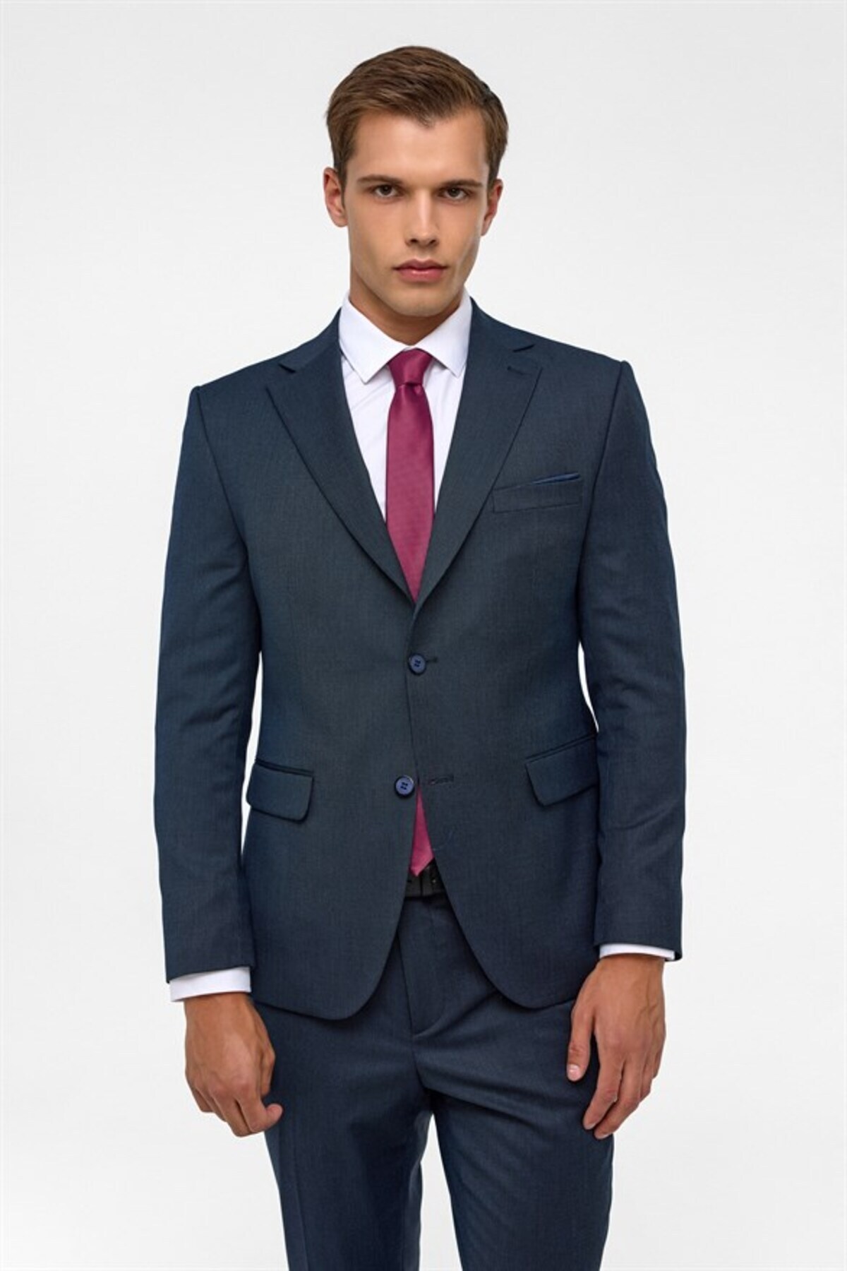 SÜVARİ Lacivert Slim Mono Yaka 6 Drop Takım Elbise görsel 4