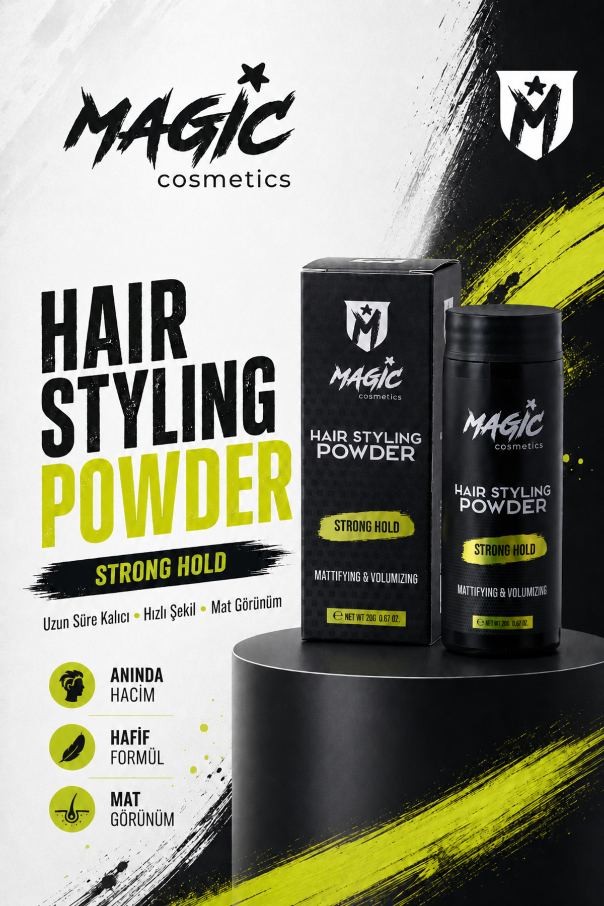 Magic Cosmetics Şekillendirici Saç Pudrası Toz Wax 20g | Güçlü Tutuş Hacim Veren Matlaştırıcı Pudra Wax Powder Wax — Magic Powder