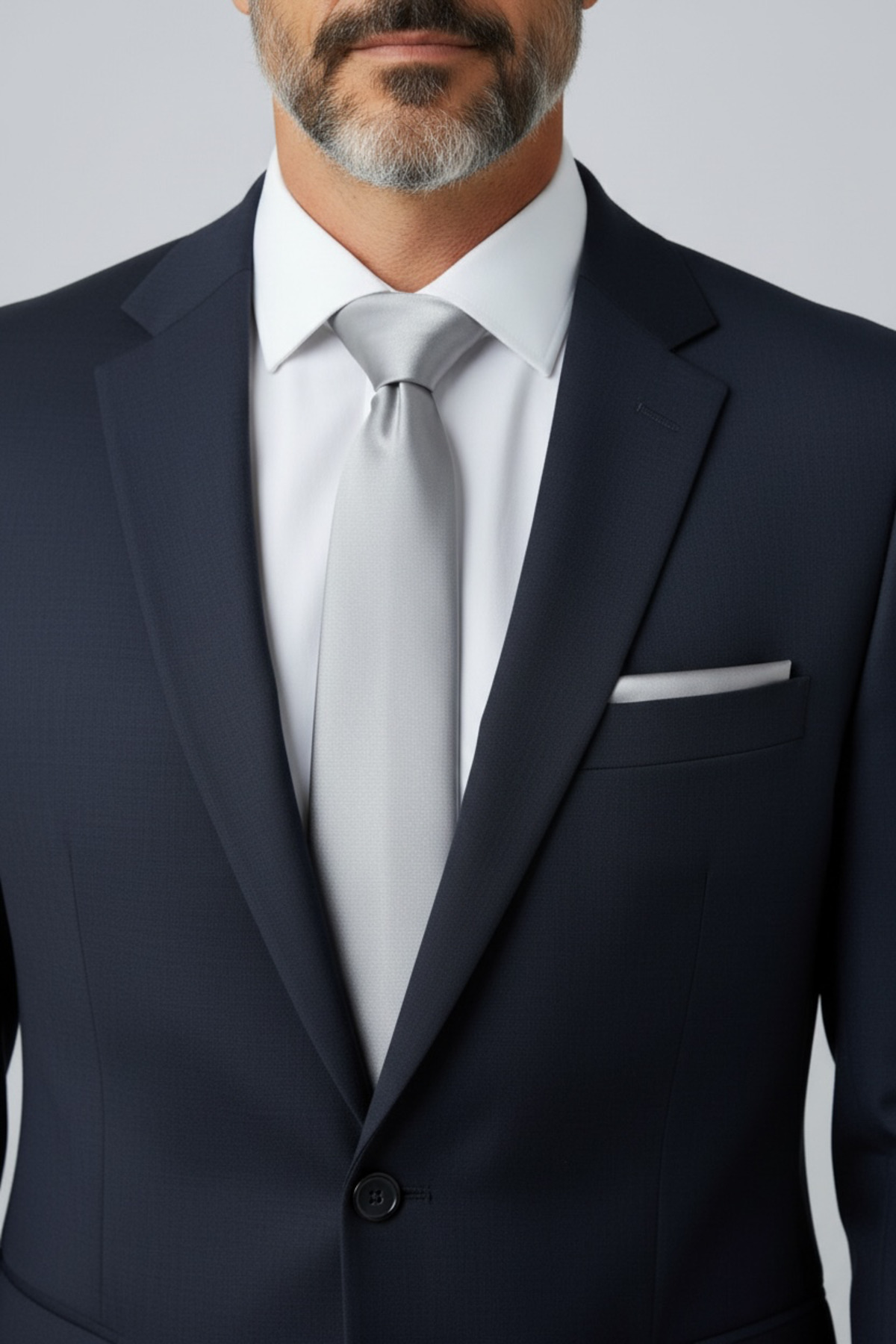 raw lab Satin Grey Tie and Pocket Handkerchief Set Special Day Grooming Graduation Groomsman Combination