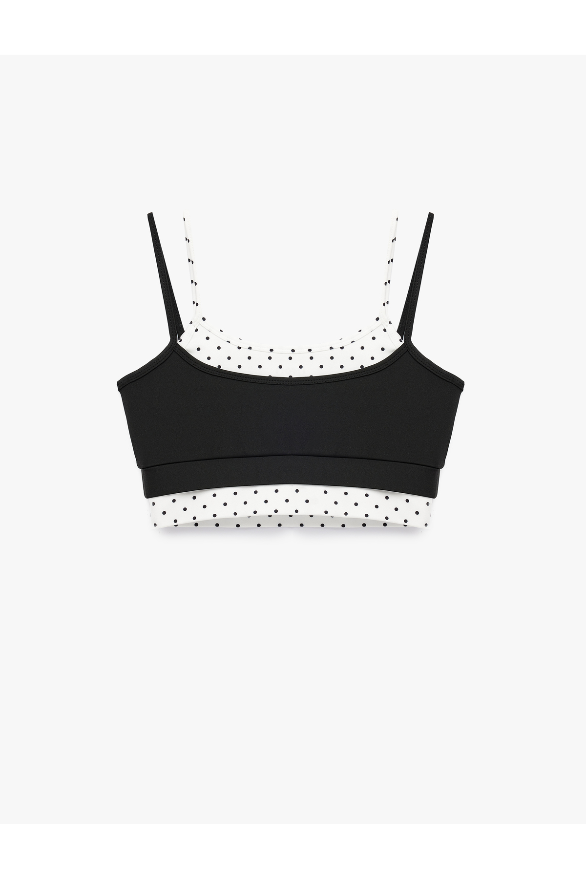 Koton İp Askılı Kolsuz Slim Fit İkili Puantiyeli Sporcu Sütyeni görsel 4