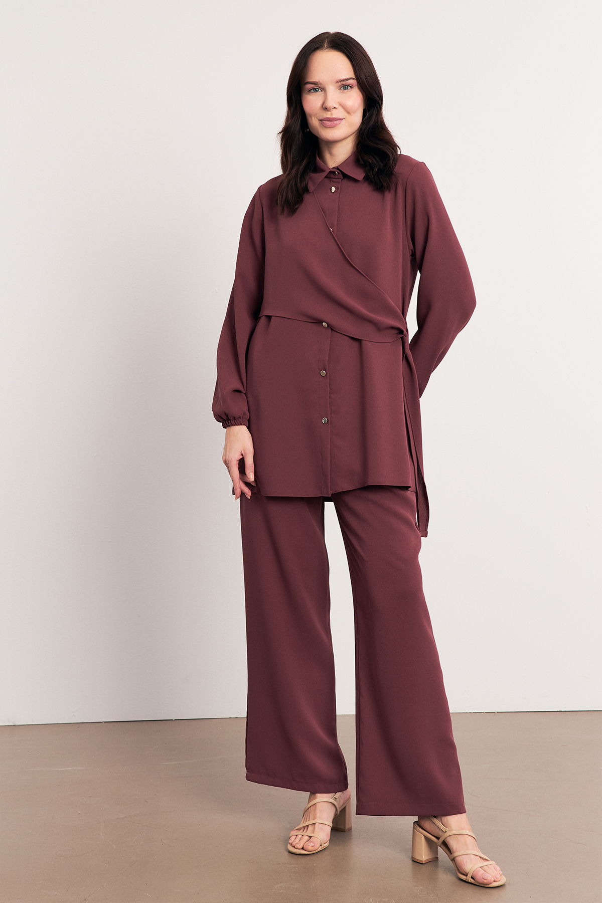 VAVİNOR Perla Tunic Pants Set - Dusty Rose